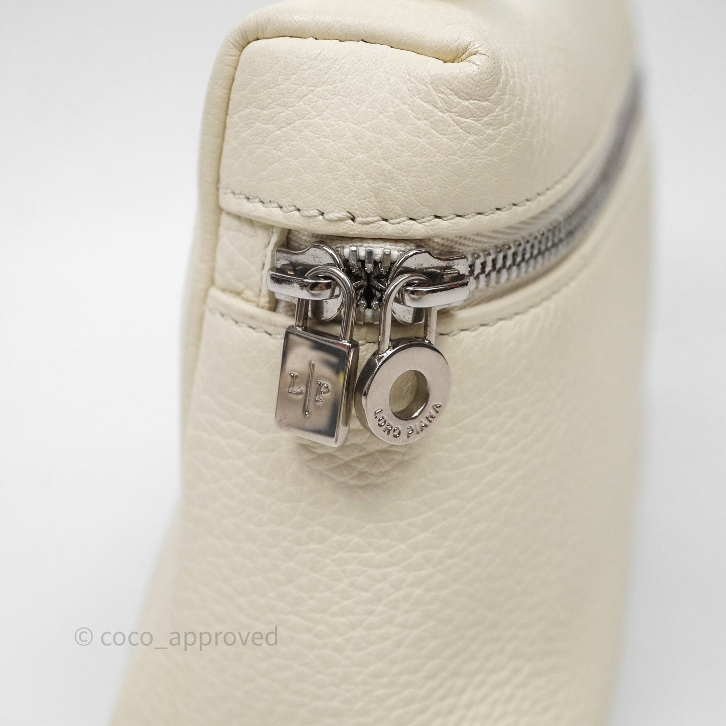 Loro Piana Extra Pocket L19 Ivory White Grained Calfskin