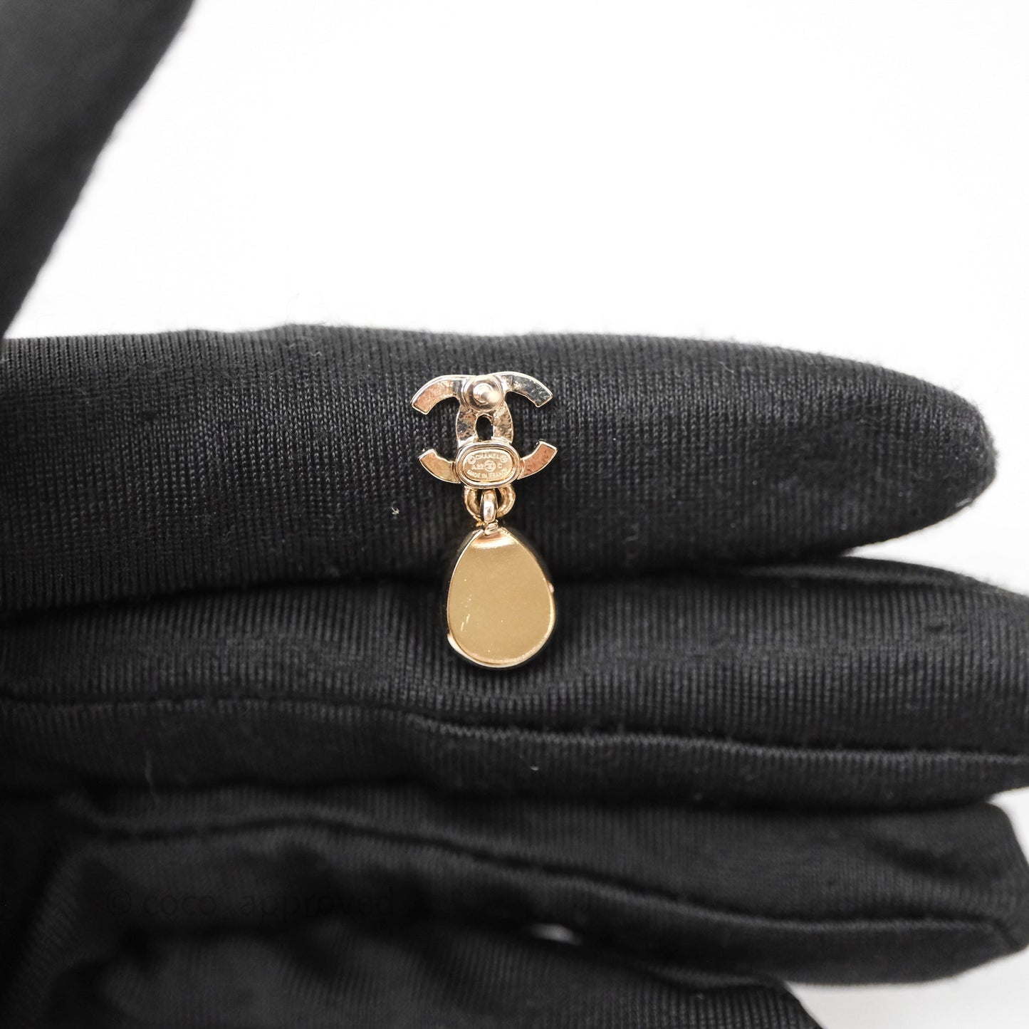 Chanel CC Drop Crystal Earrings Gold Hardware 22C