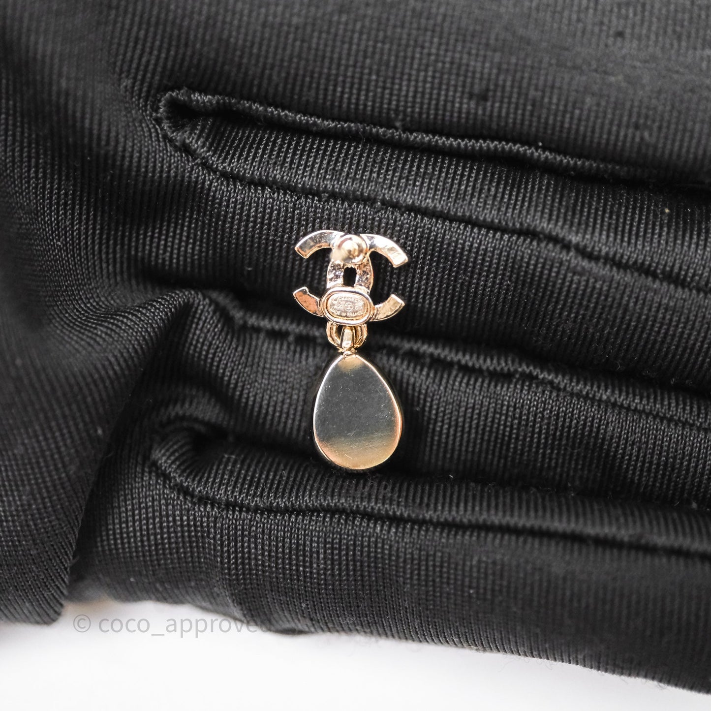 Chanel CC Drop Crystal Earrings Gold Hardware 22C