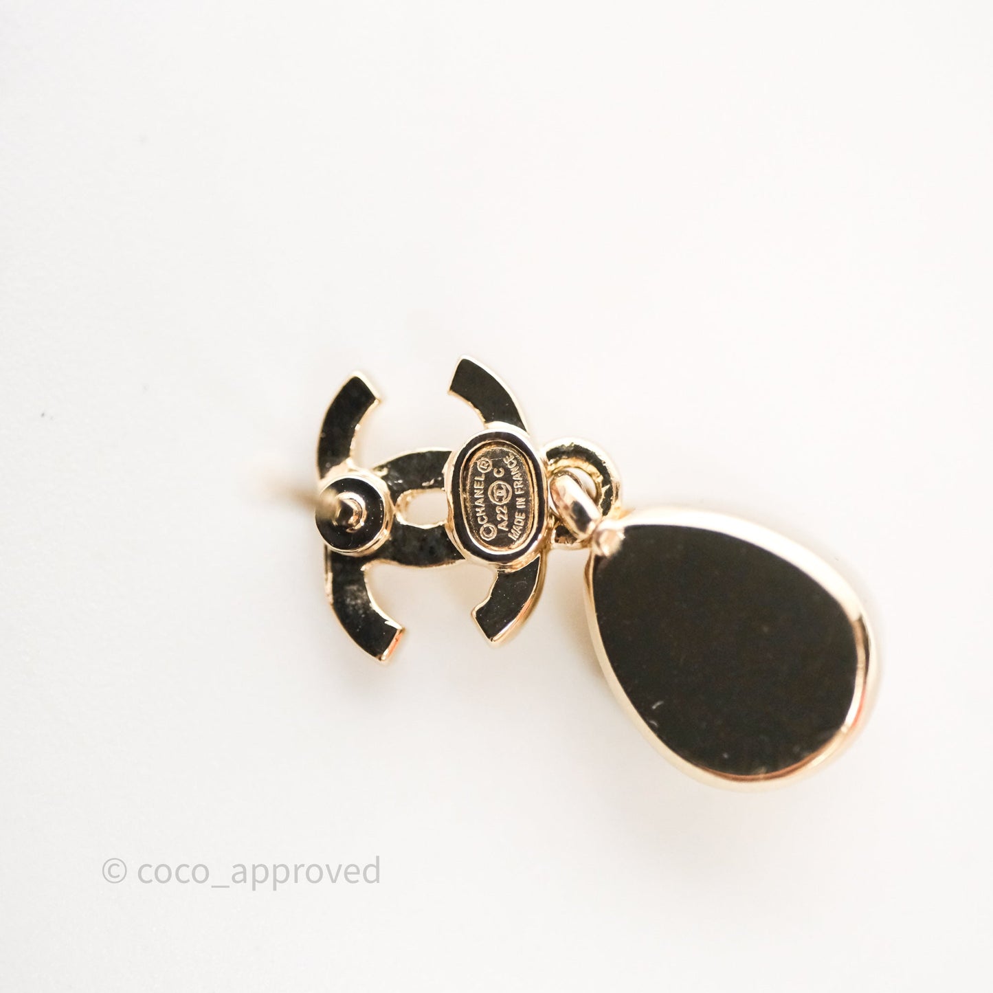Chanel CC Drop Crystal Earrings Gold Hardware 22C