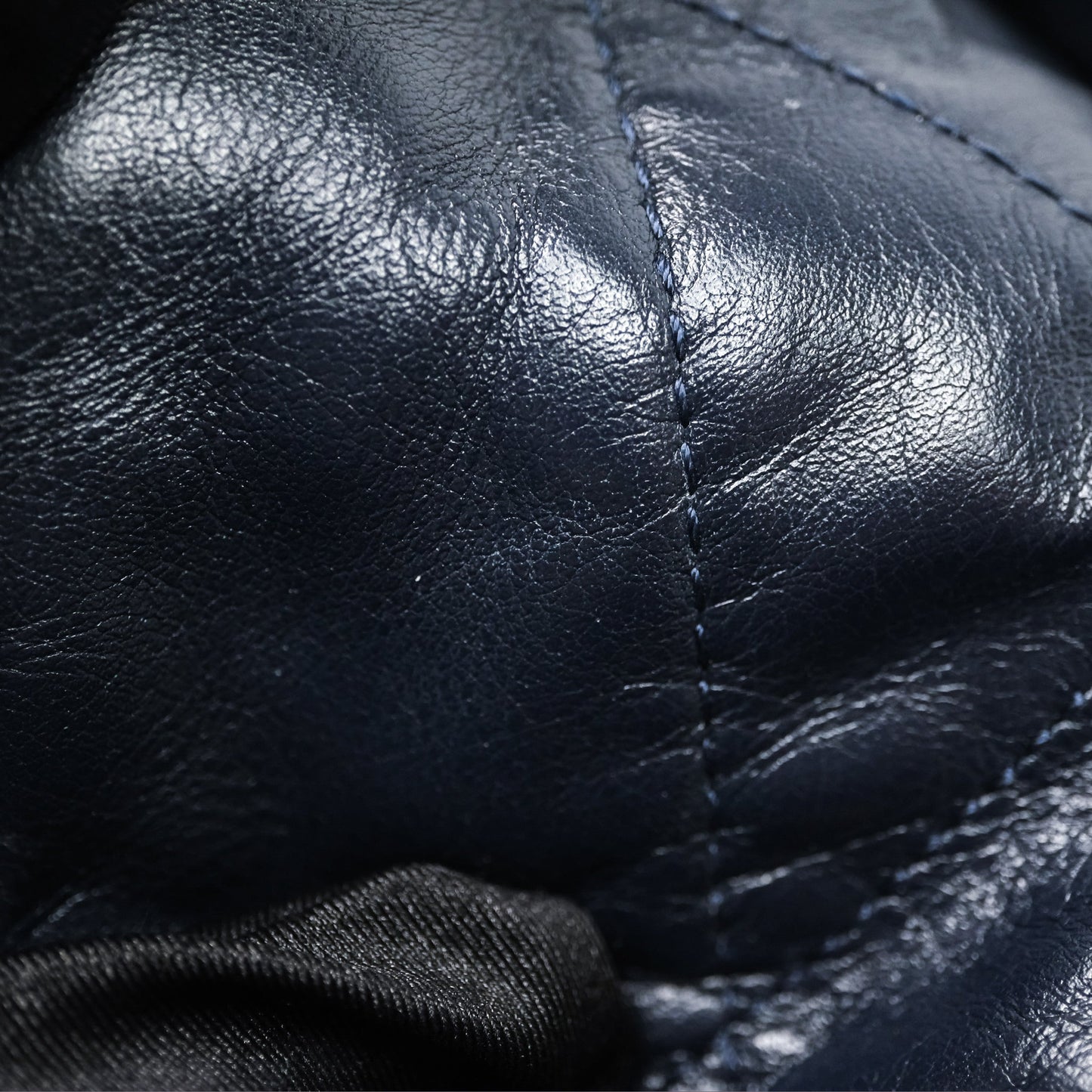 Chanel 22 Small Navy Shiny Calfskin Aged Gold Hardware