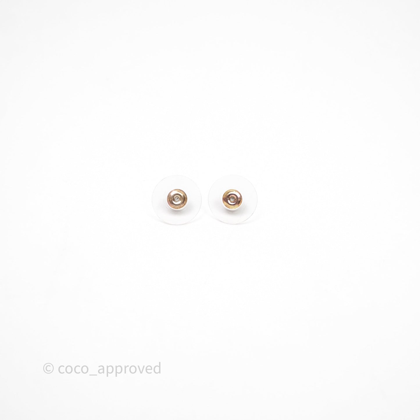 Chanel CC Crystal Round Earrings Silver Tone 21A