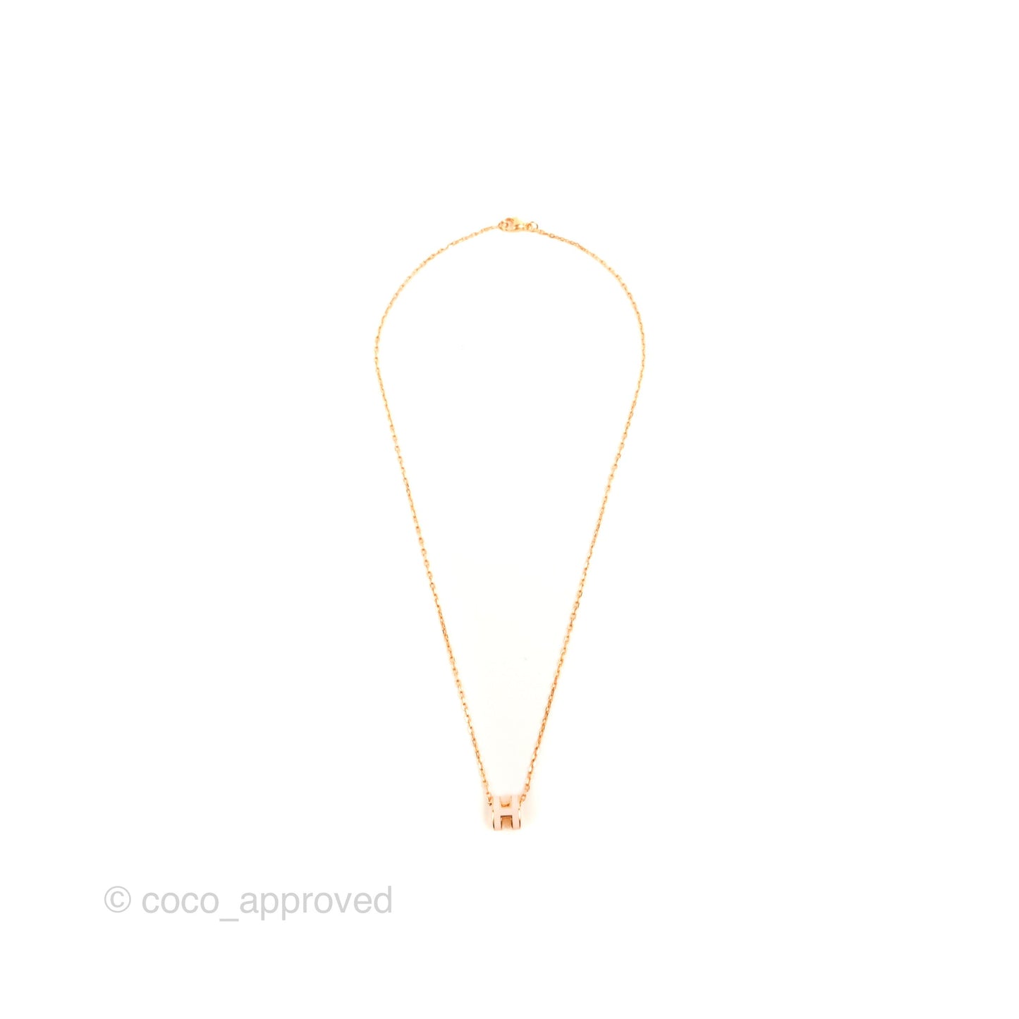 Hermès Mini Pop H Rose Dragee Pendant Necklace Rose Gold Hardware