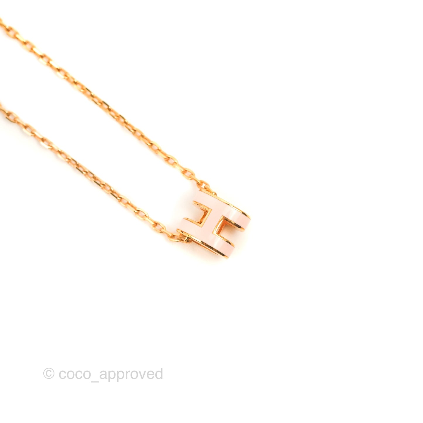 Hermès Mini Pop H Rose Dragee Pendant Necklace Rose Gold Hardware