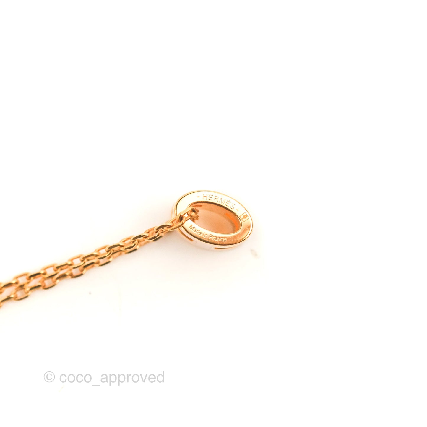 Hermès Mini Pop H Rose Dragee Pendant Necklace Rose Gold Hardware