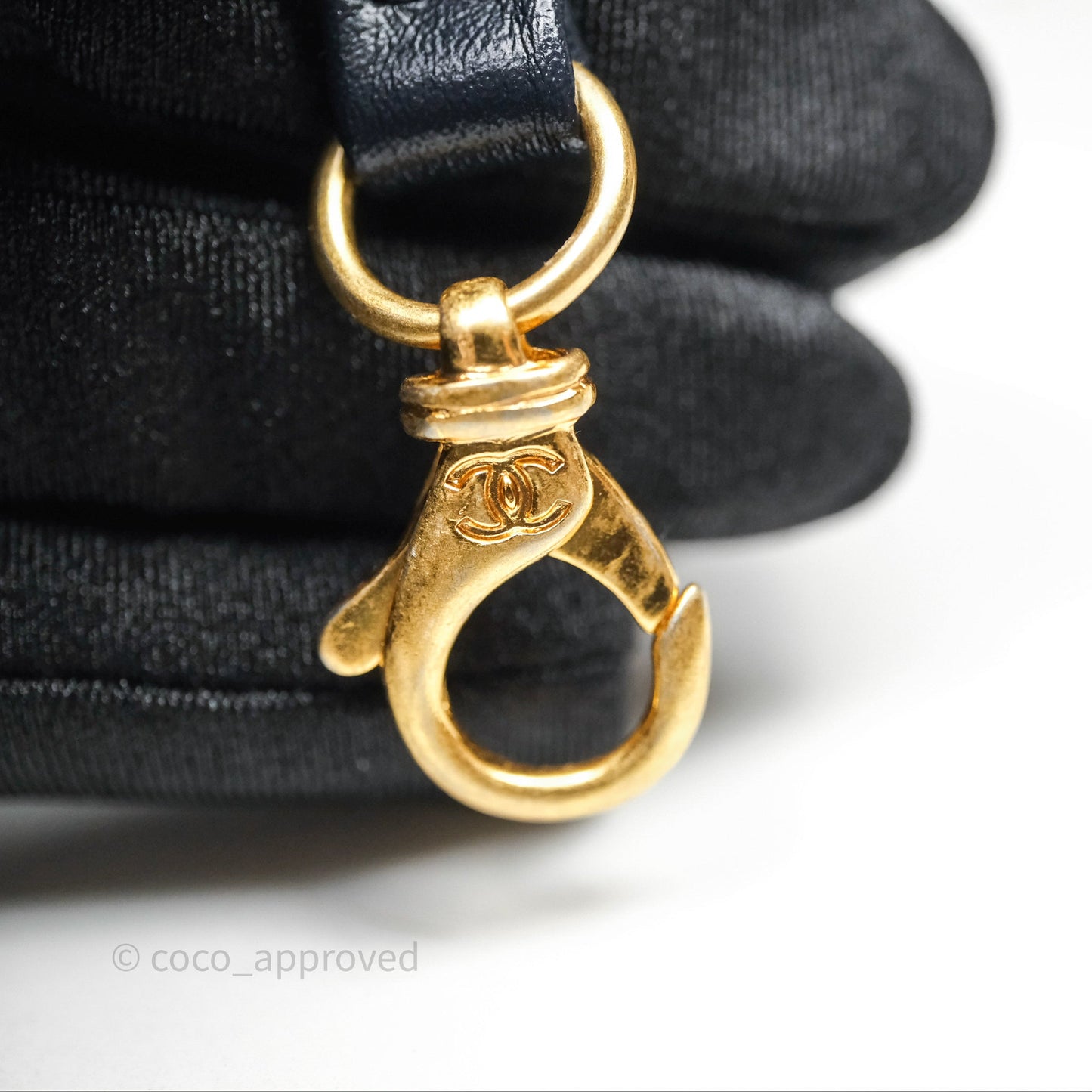 Chanel 22 Small Navy Shiny Calfskin Aged Gold Hardware