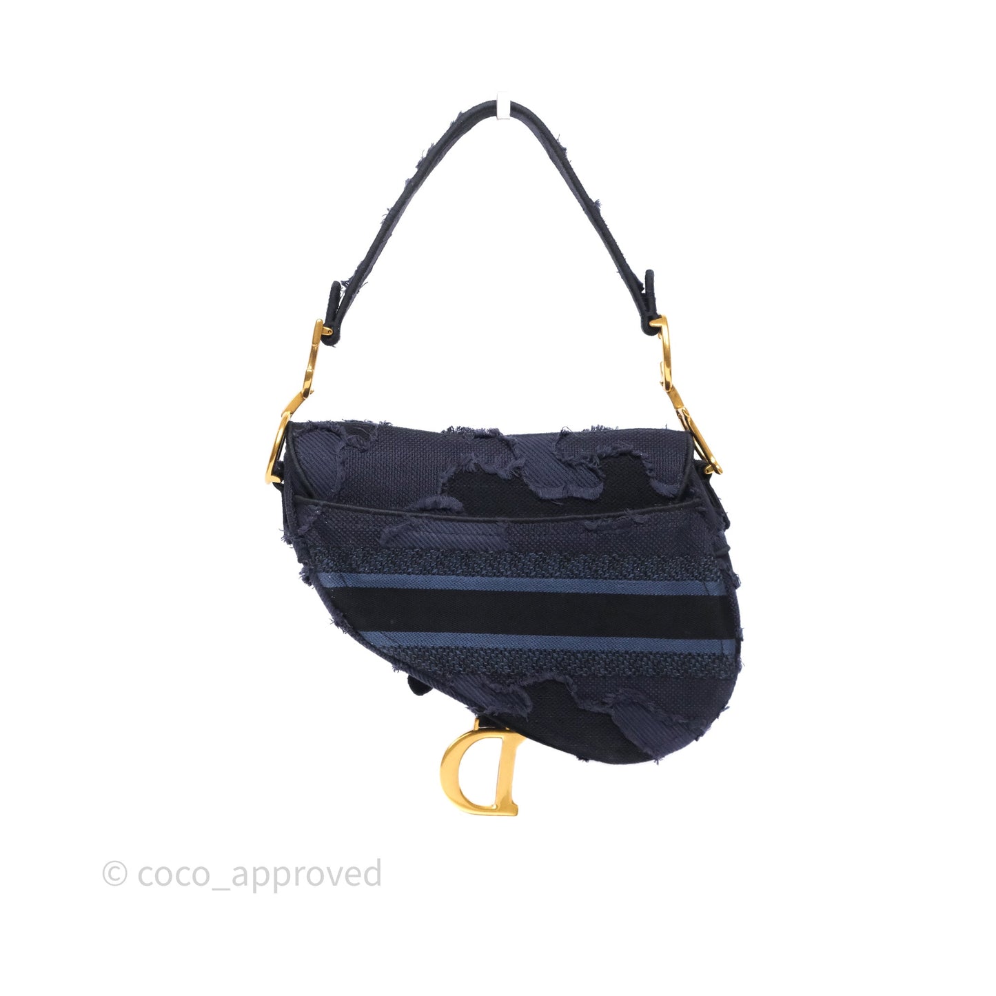 Christian Dior Saddle Navy Camouflage Canvas Embroidered