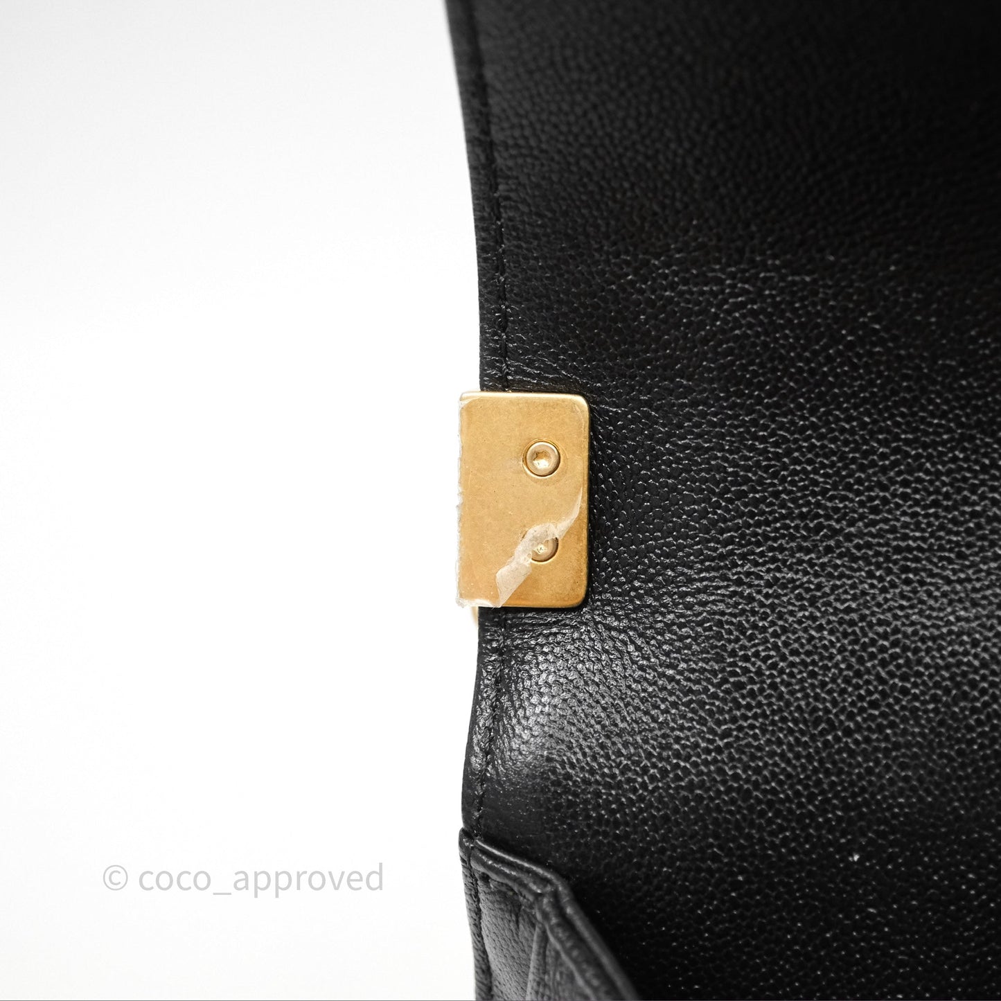 Chanel Medium Boy Chevron Black Caviar Aged Gold Hardware