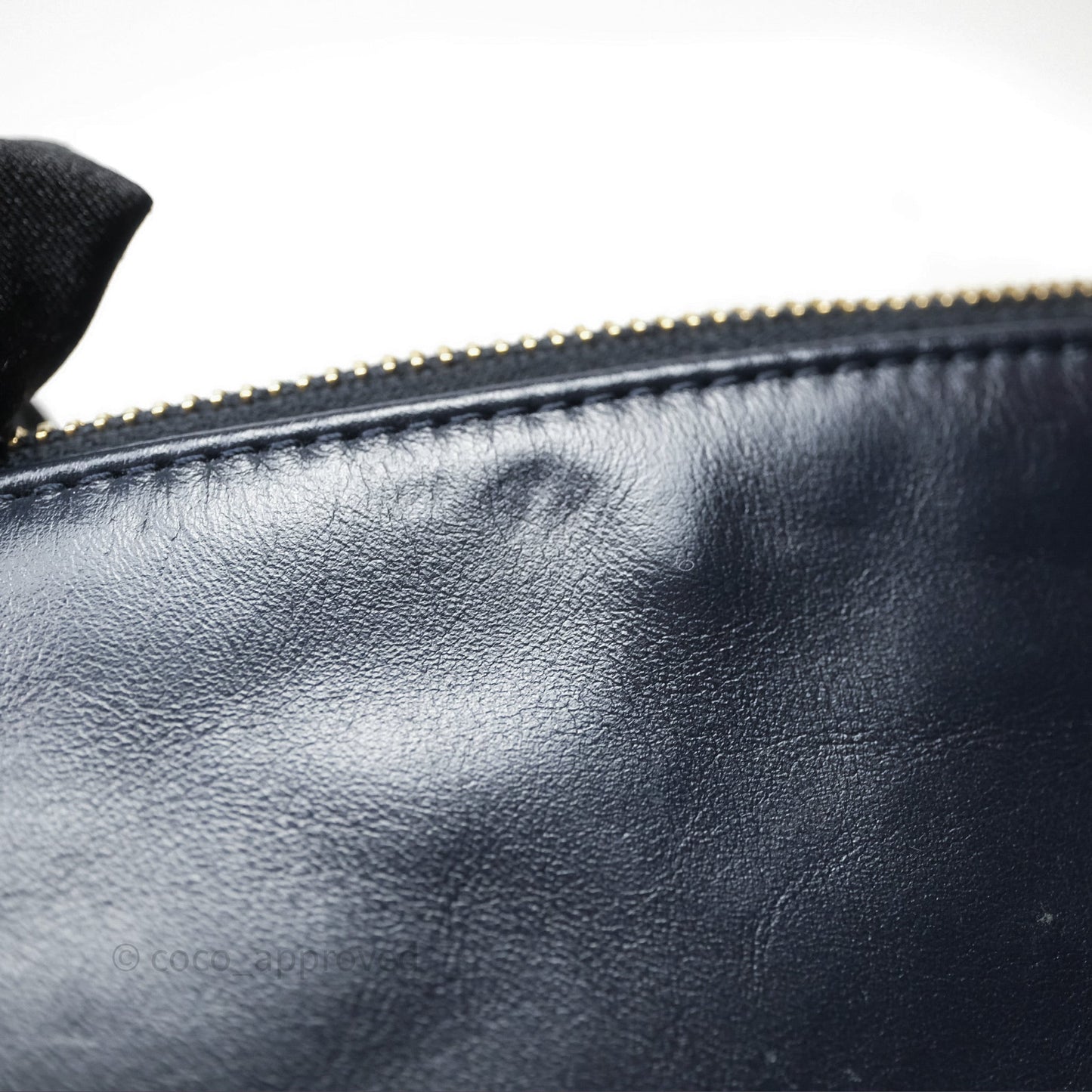 Chanel 22 Small Navy Shiny Calfskin Aged Gold Hardware