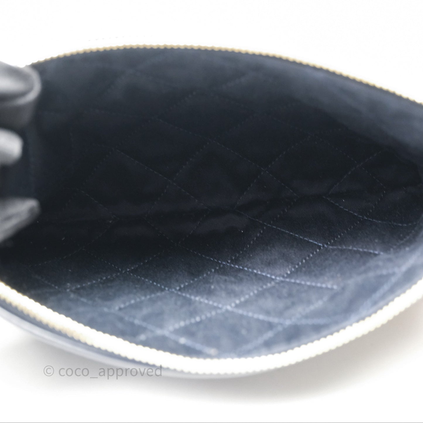 Chanel 22 Small Navy Shiny Calfskin Aged Gold Hardware