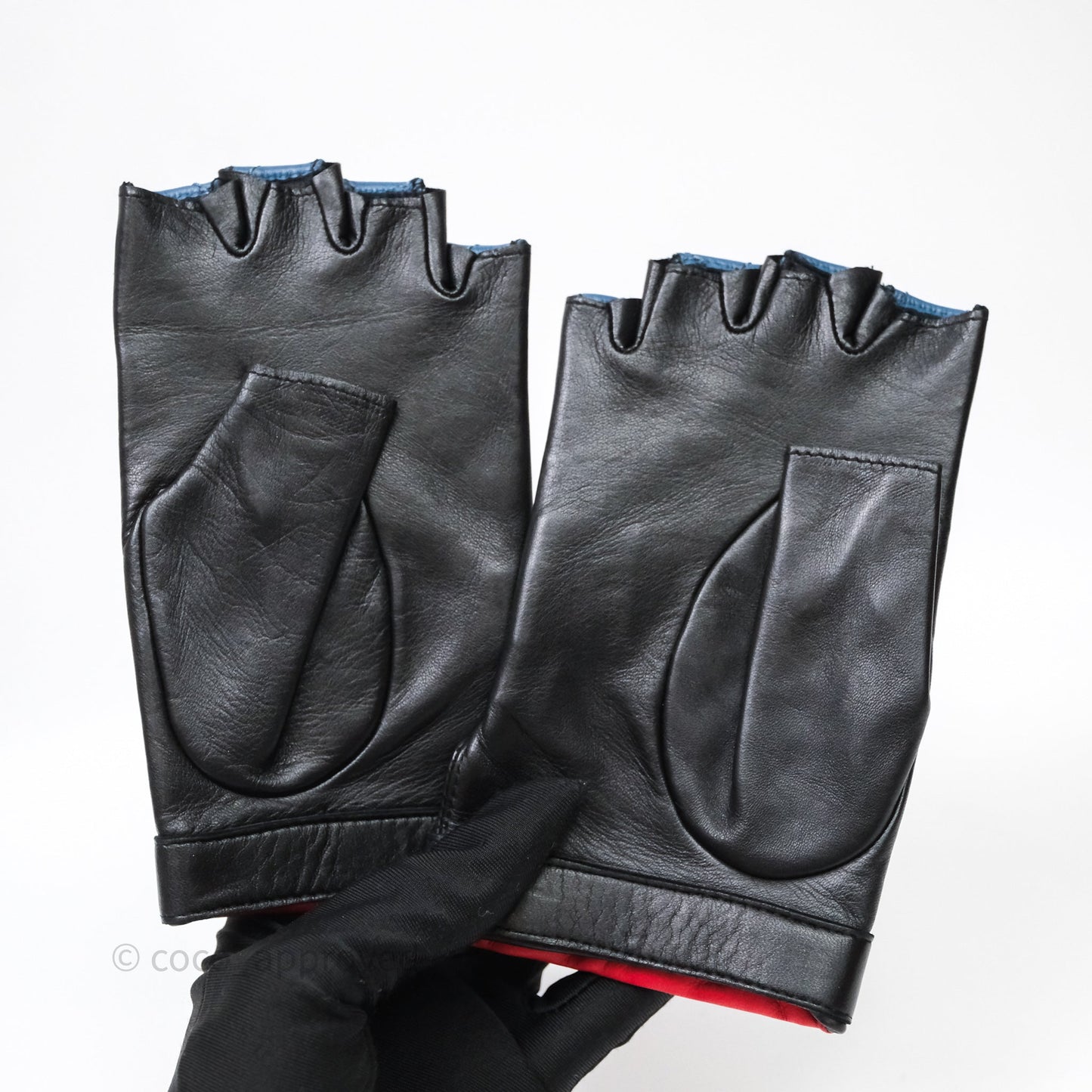 Chanel Quilted CC Turnlock Gloves Blue Red Black