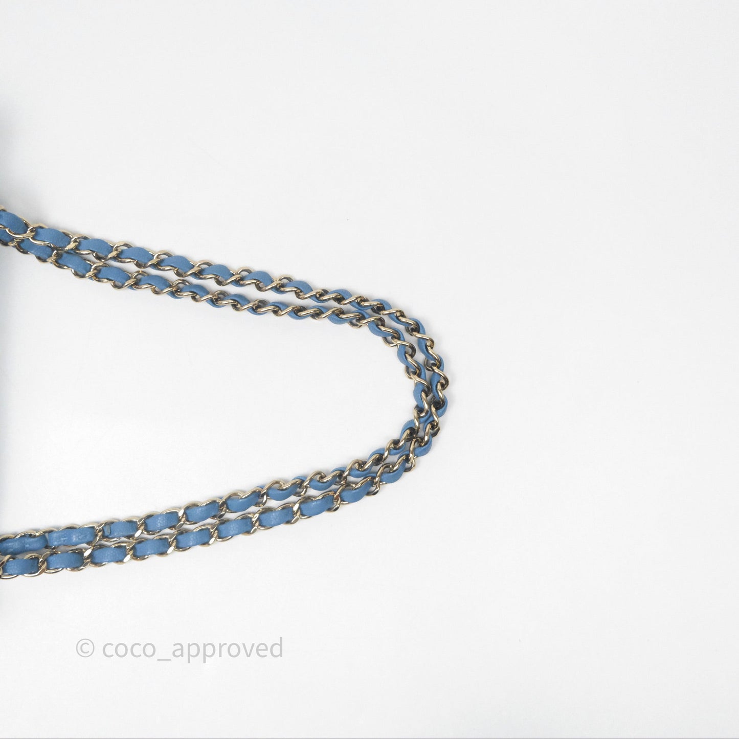 Chanel Small Classic Flap Chevron Blue Caviar Gold Hardware