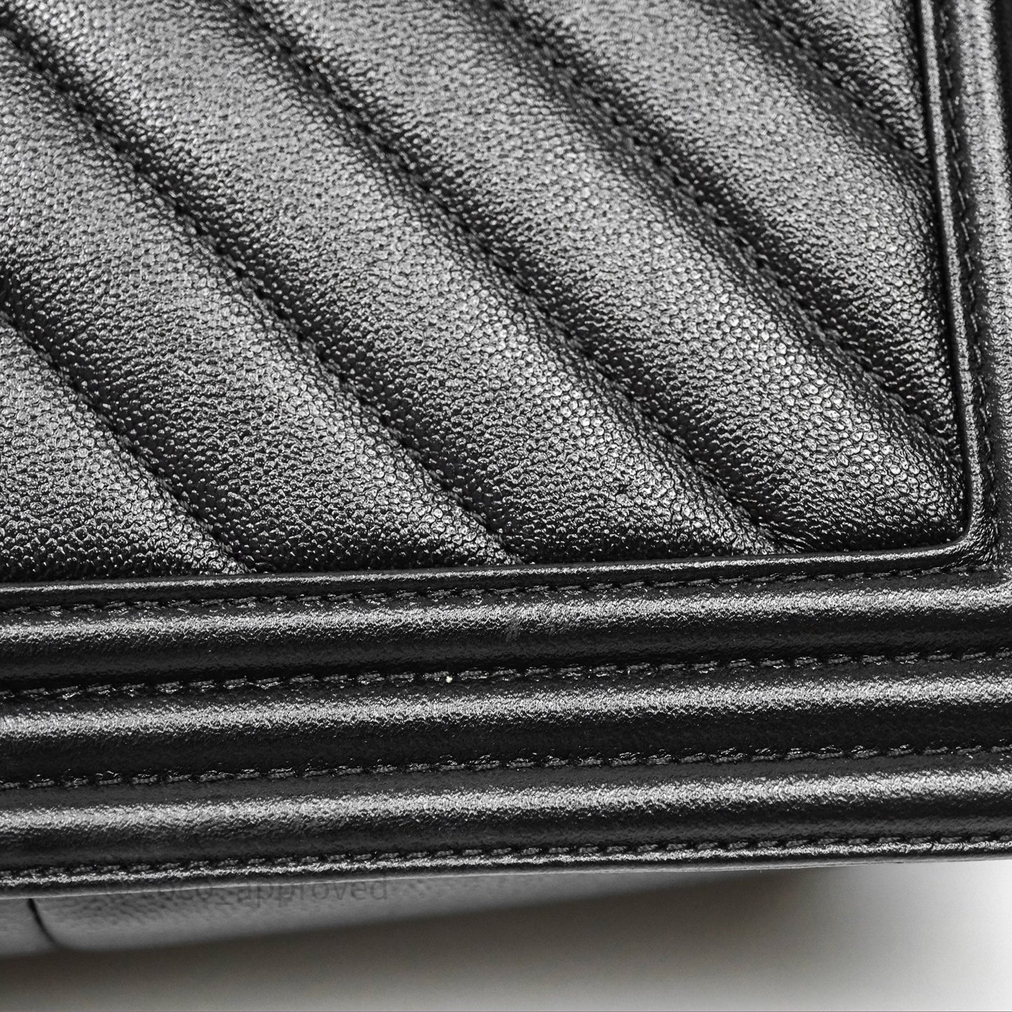Chanel Medium Boy Chevron Black Caviar Aged Gold Hardware