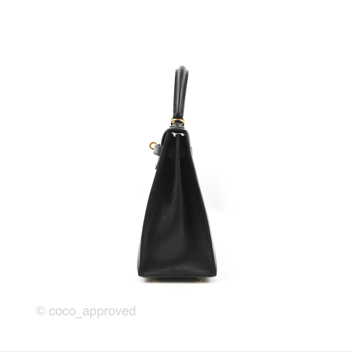 Hermes Kelly Sellier 25 Black Chevre Chamkila Gold Hardware