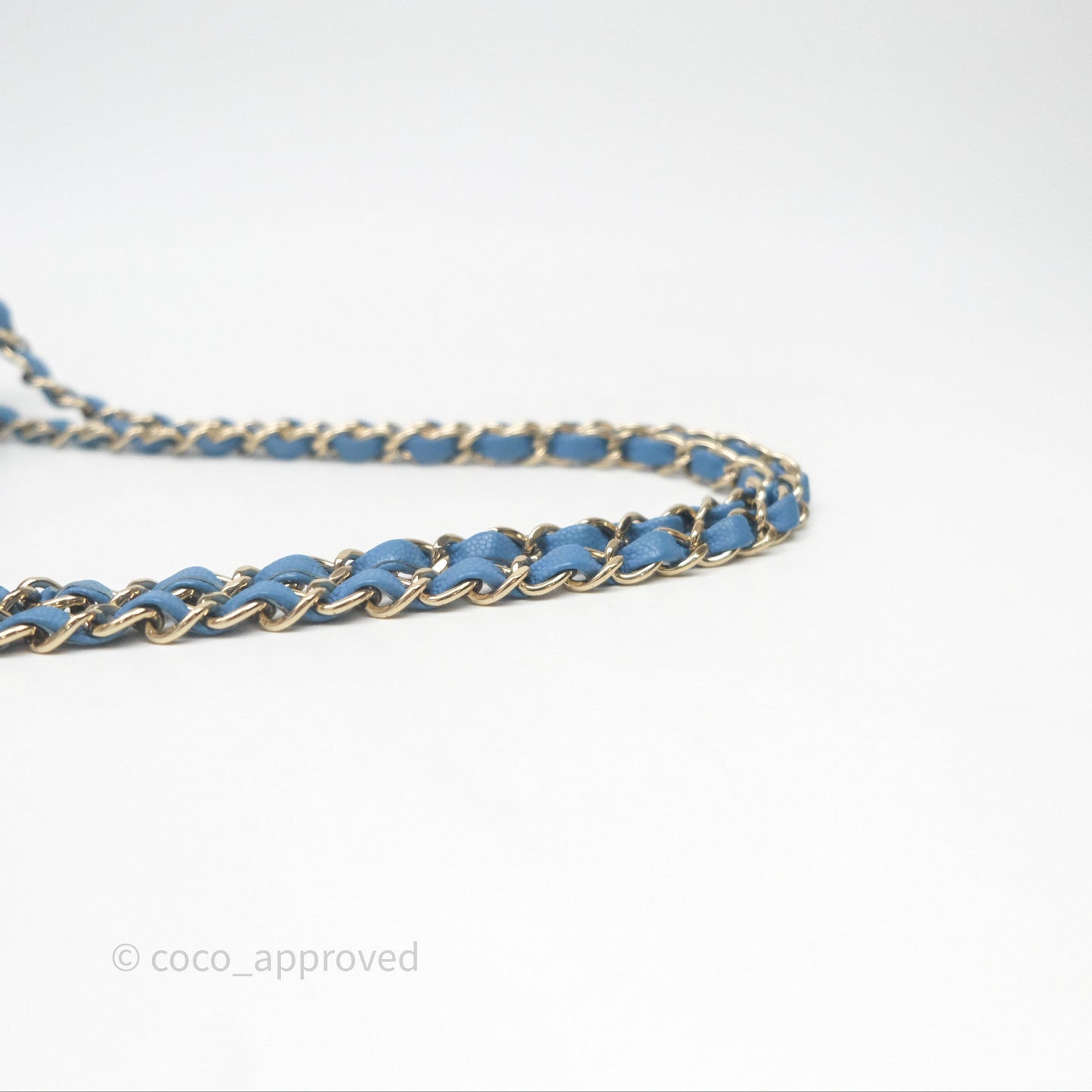 Chanel Small Classic Flap Chevron Blue Caviar Gold Hardware