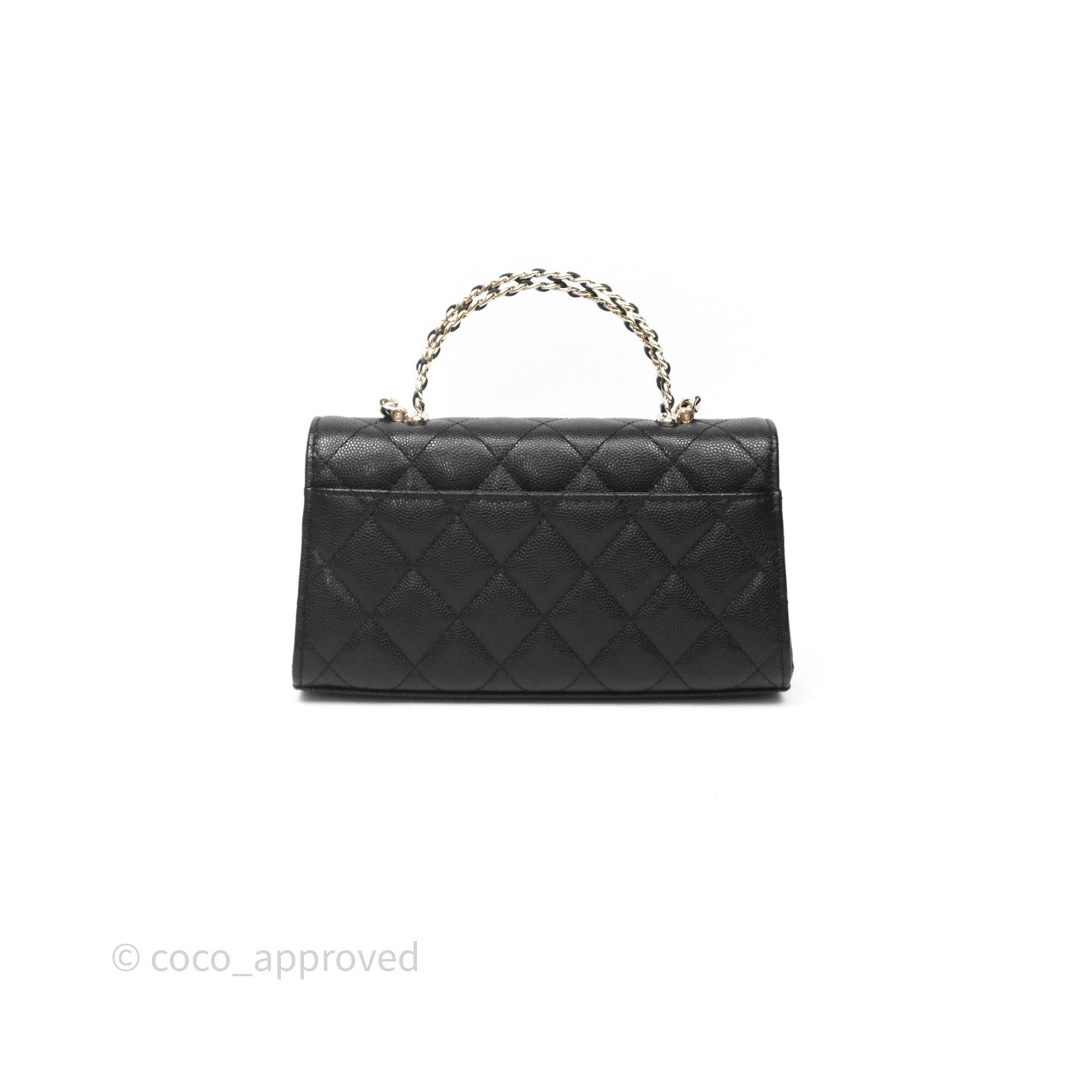 Chanel Clutch With Chain Black Caviar Gold Hardware