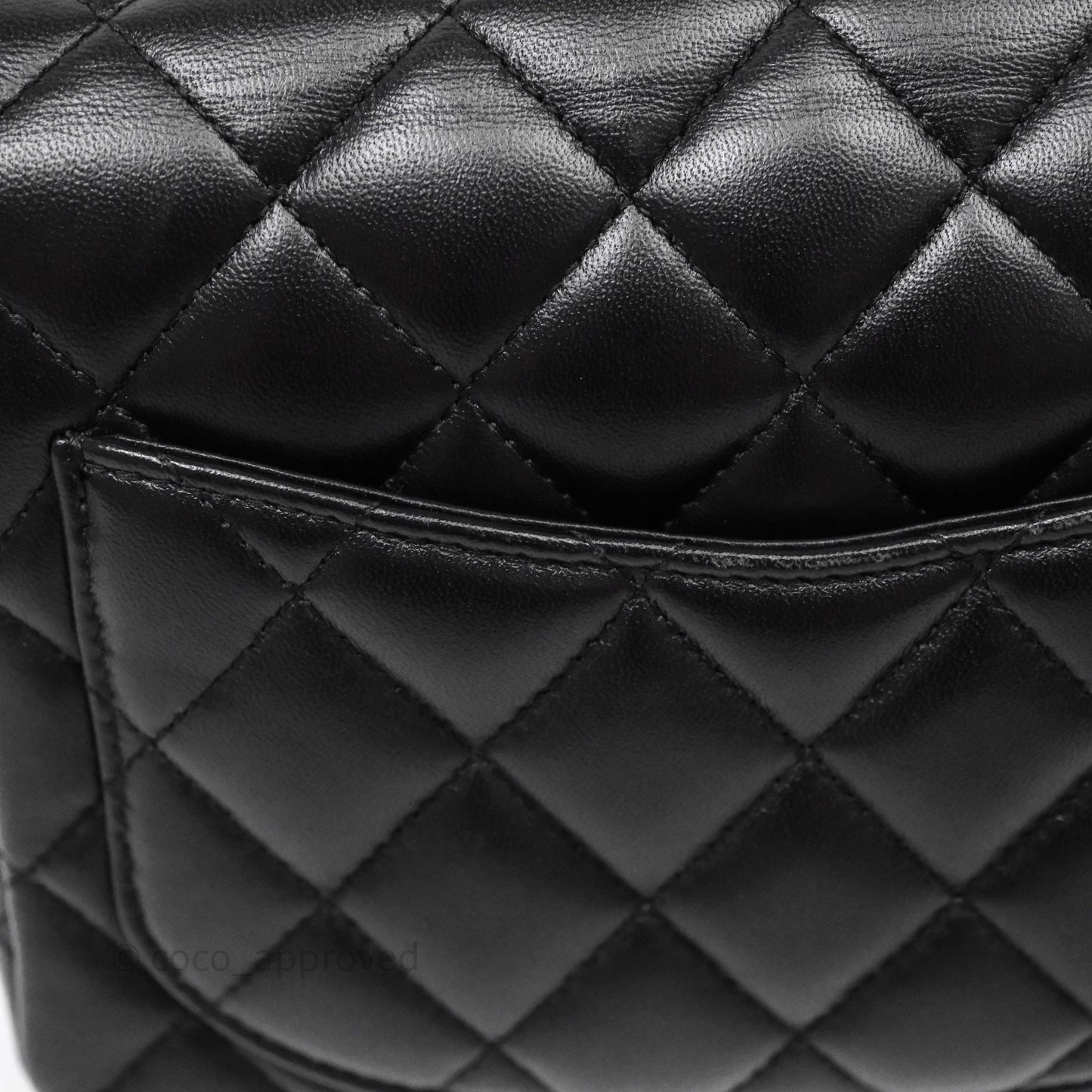 Chanel Mini Square Quilted Black Lambskin Gold Hardware