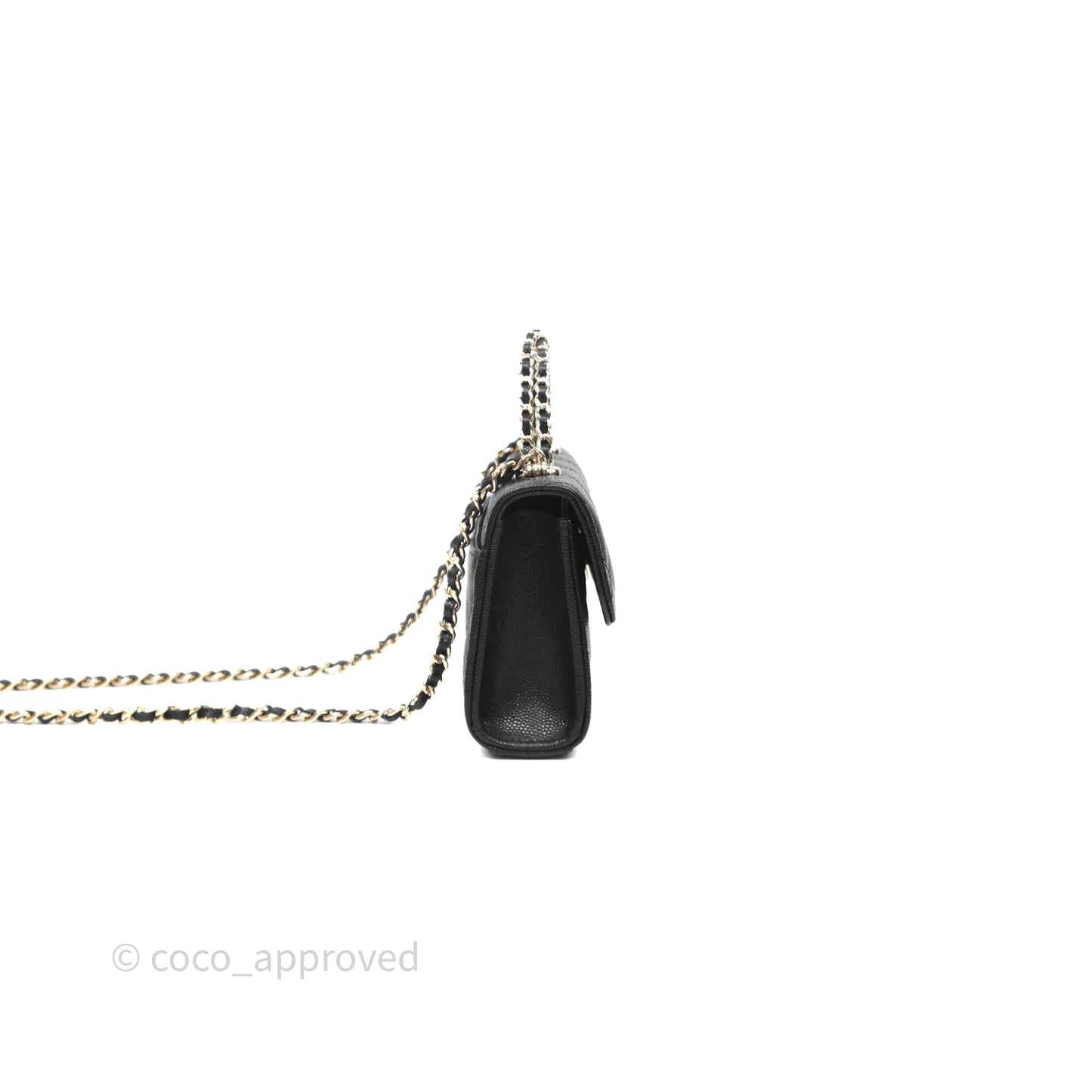 Chanel Clutch With Chain Black Caviar Gold Hardware