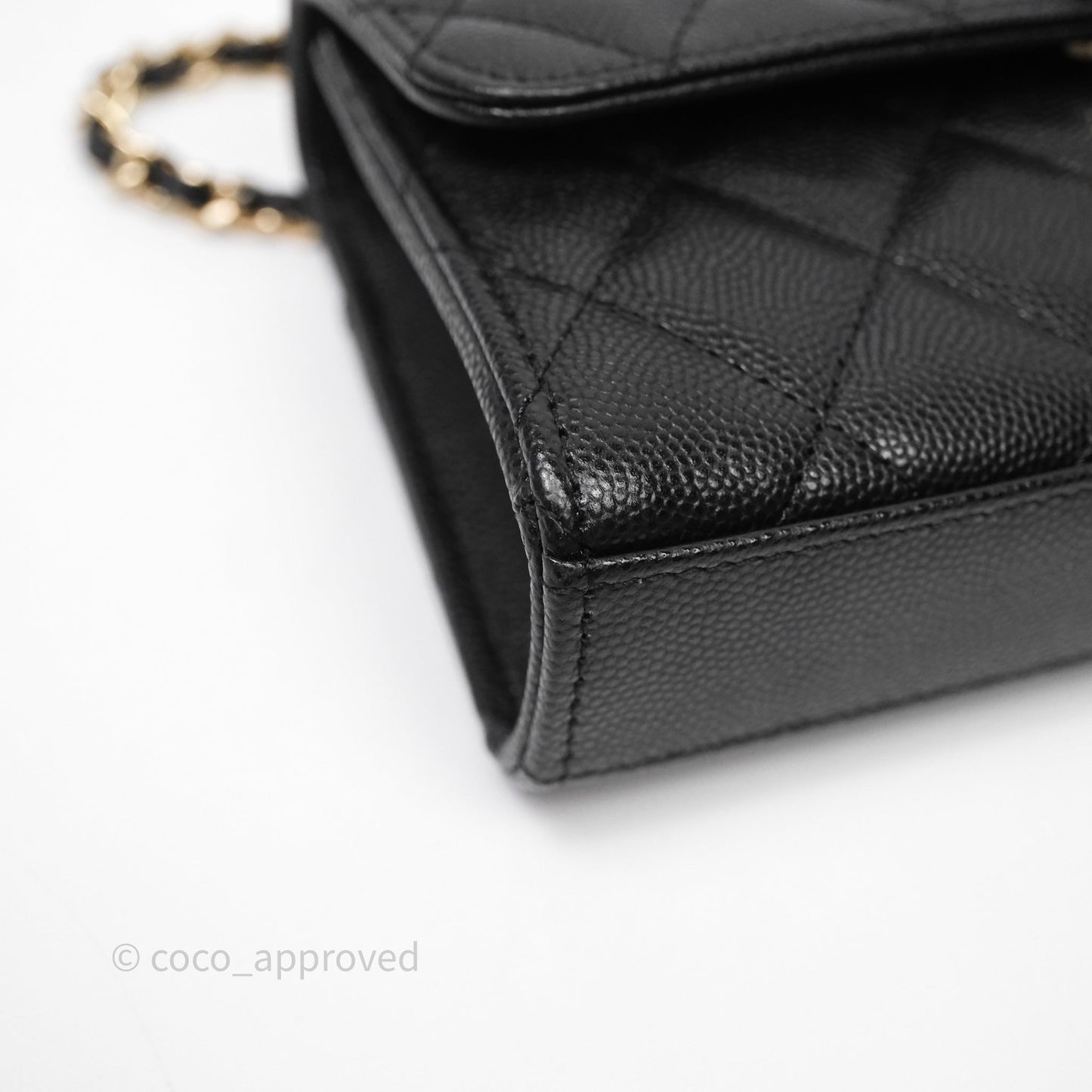 Chanel Clutch With Chain Black Caviar Gold Hardware