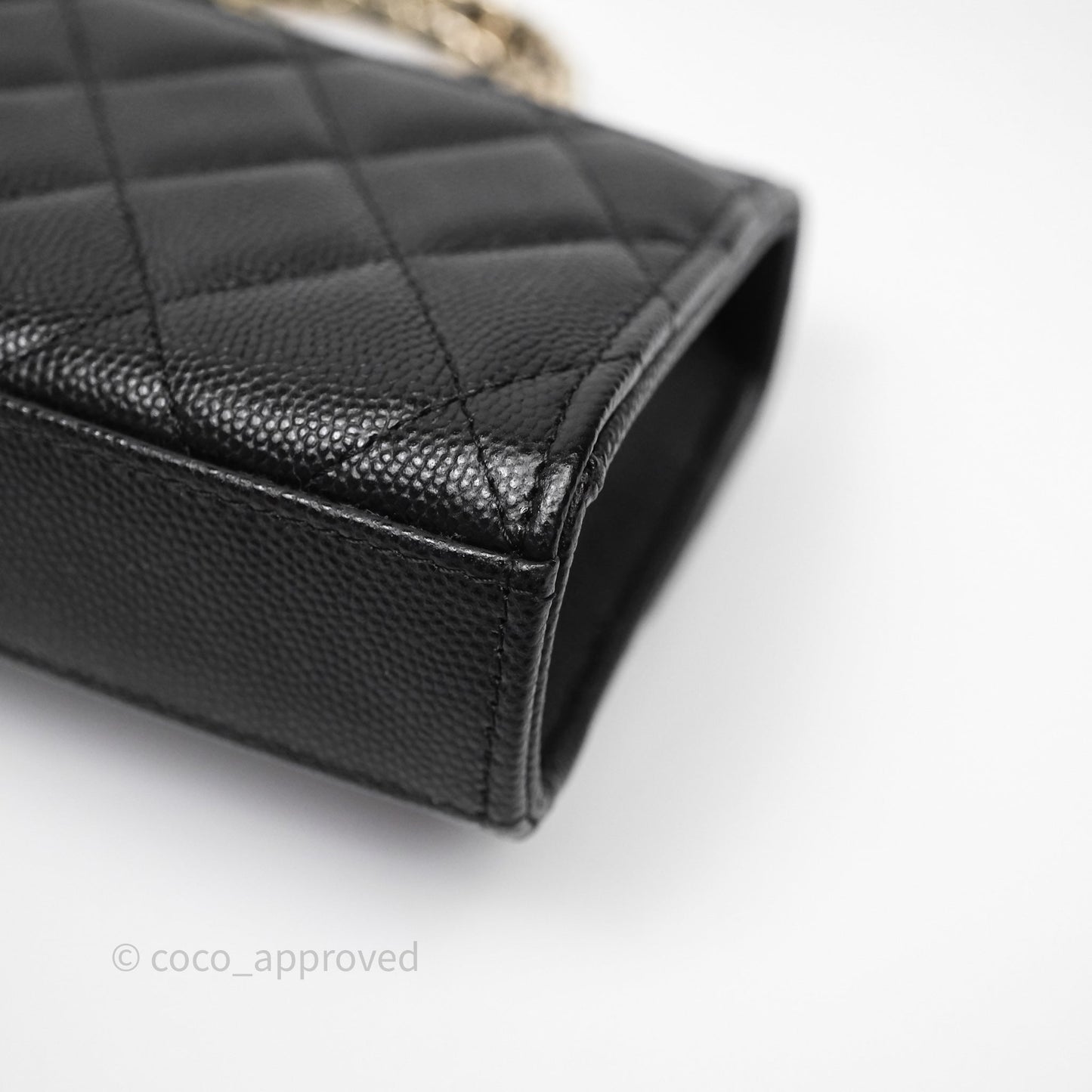 Chanel Clutch With Chain Black Caviar Gold Hardware