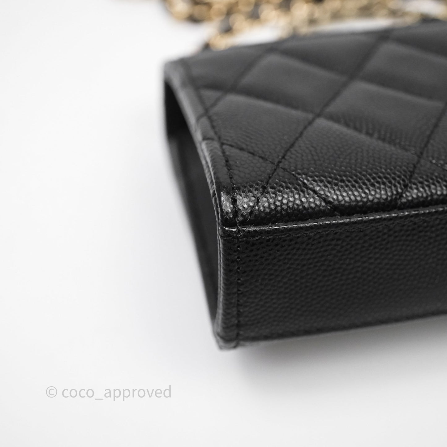 Chanel Clutch With Chain Black Caviar Gold Hardware