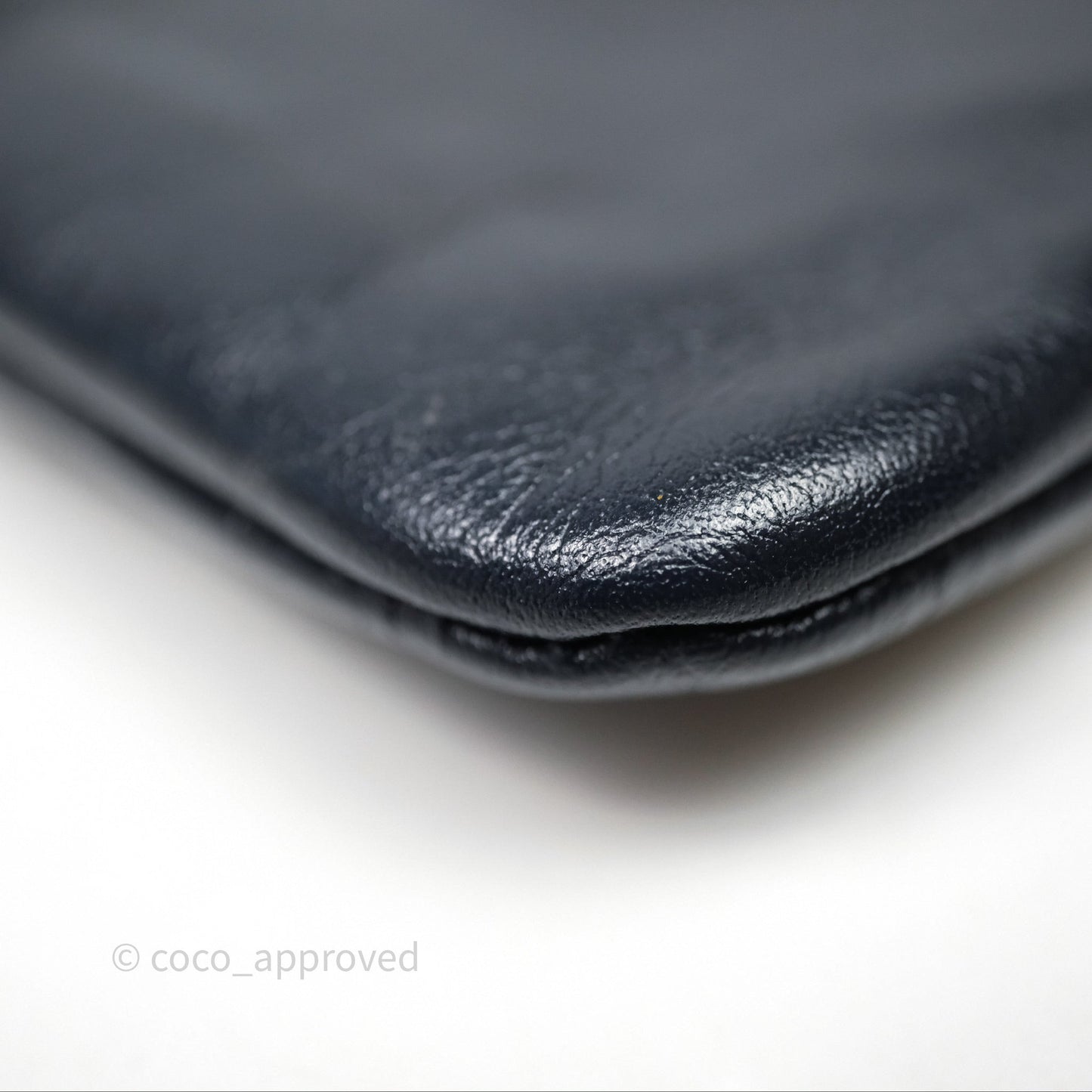 Chanel 22 Small Navy Shiny Calfskin Aged Gold Hardware