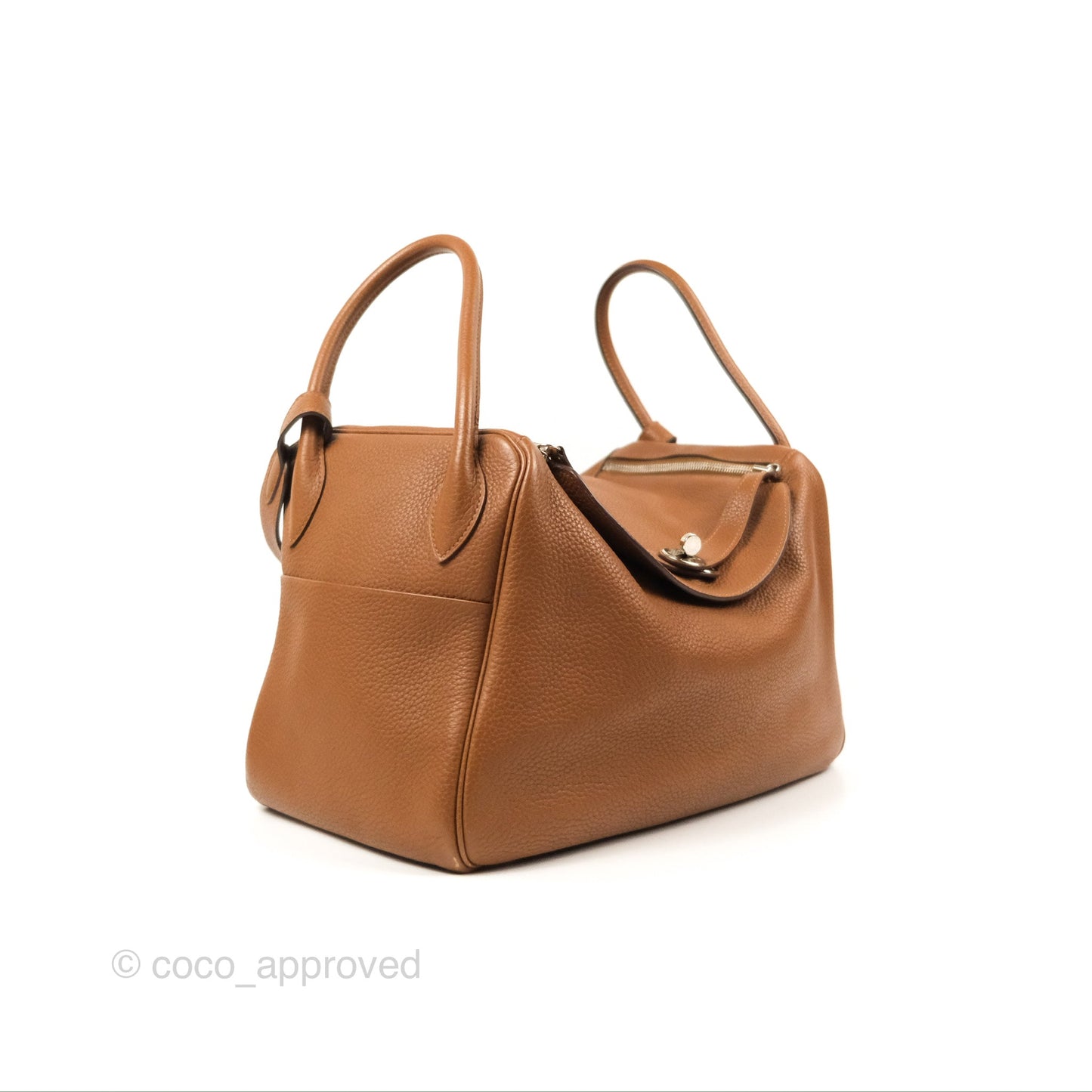 Hermès Lindy 34 Brown Clemence Palladium Hardware