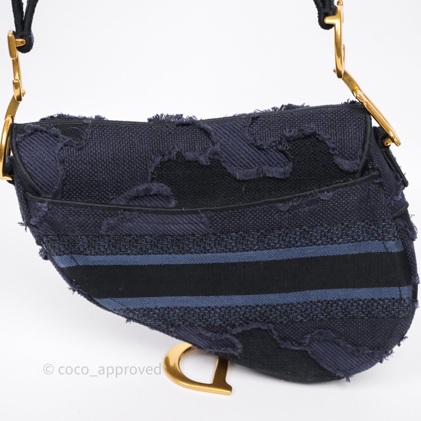 Christian Dior Saddle Navy Camouflage Canvas Embroidered