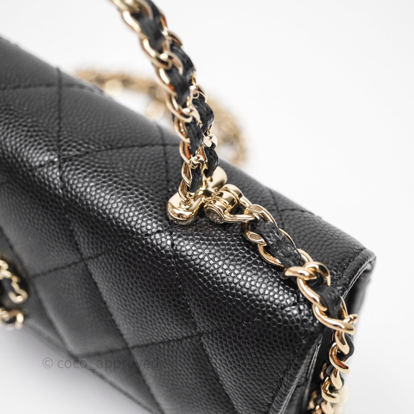 Chanel Clutch With Chain Black Caviar Gold Hardware