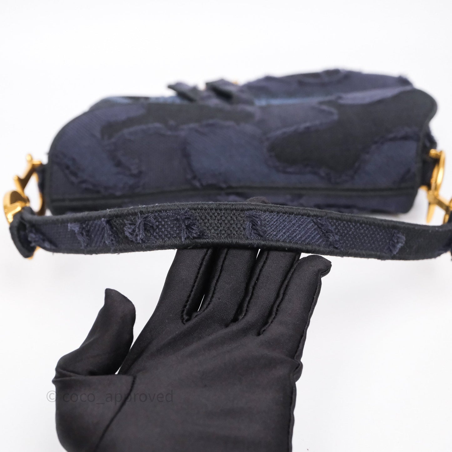 Christian Dior Saddle Navy Camouflage Canvas Embroidered