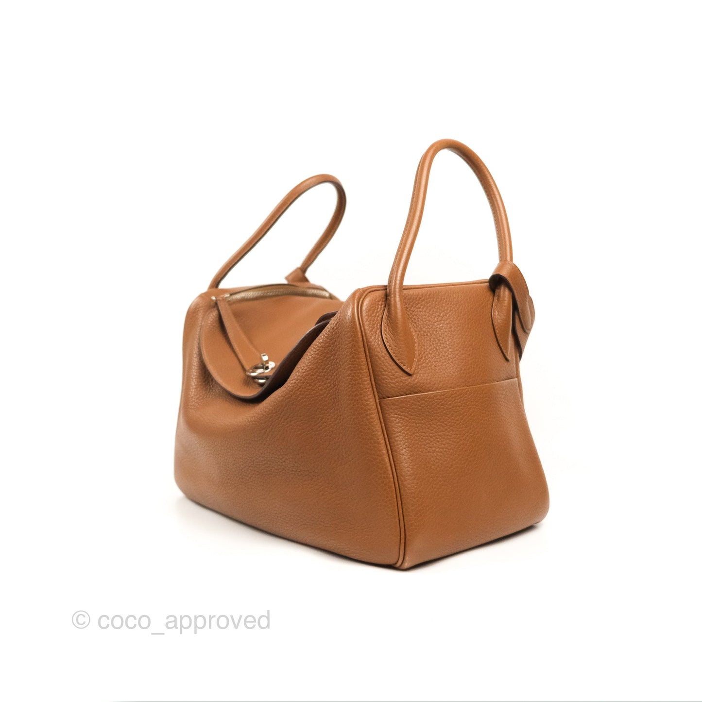 Hermès Lindy 34 Brown Clemence Palladium Hardware