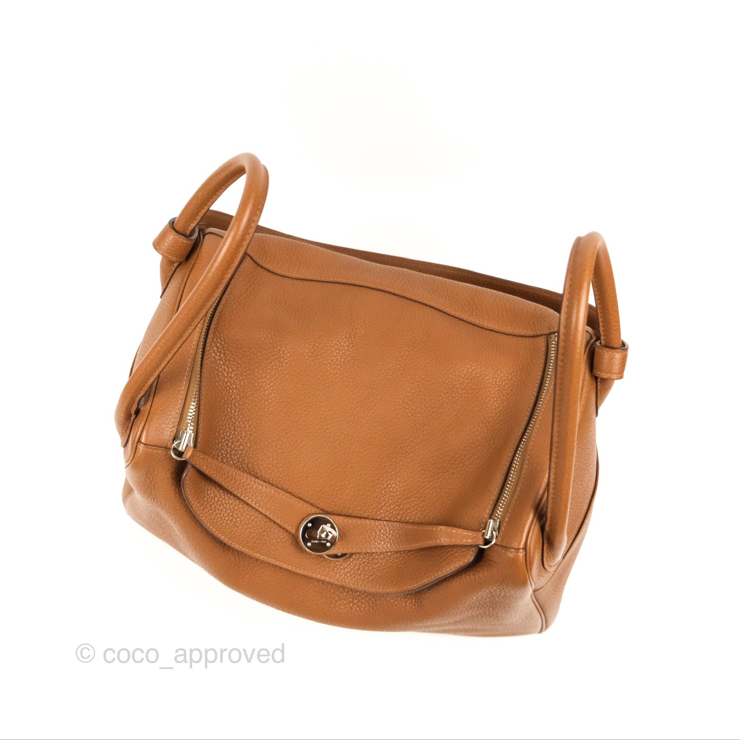 Hermès Lindy 34 Brown Clemence Palladium Hardware