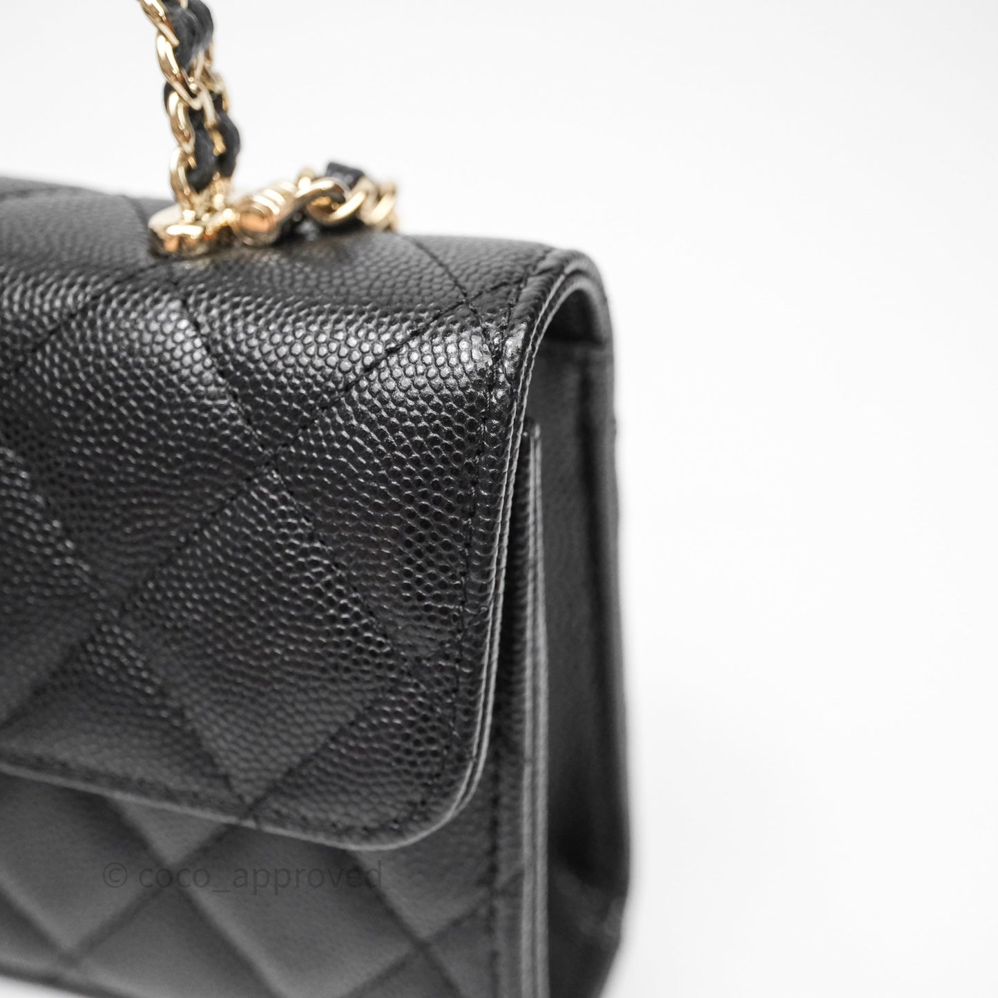 Chanel Clutch With Chain Black Caviar Gold Hardware