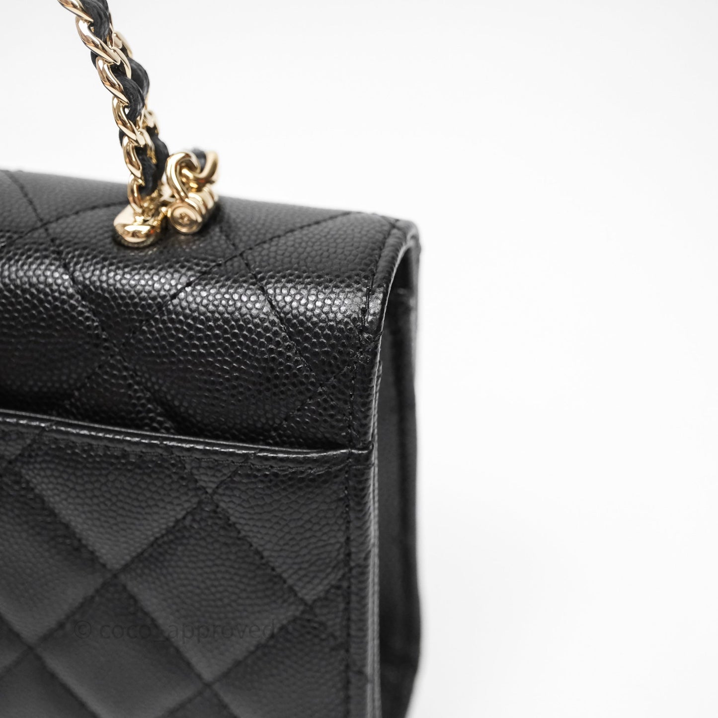 Chanel Clutch With Chain Black Caviar Gold Hardware