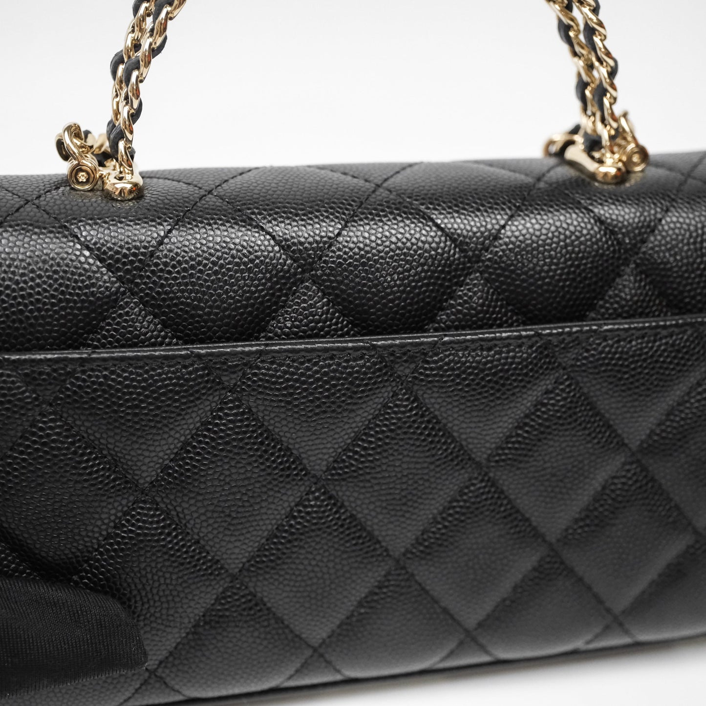 Chanel Clutch With Chain Black Caviar Gold Hardware