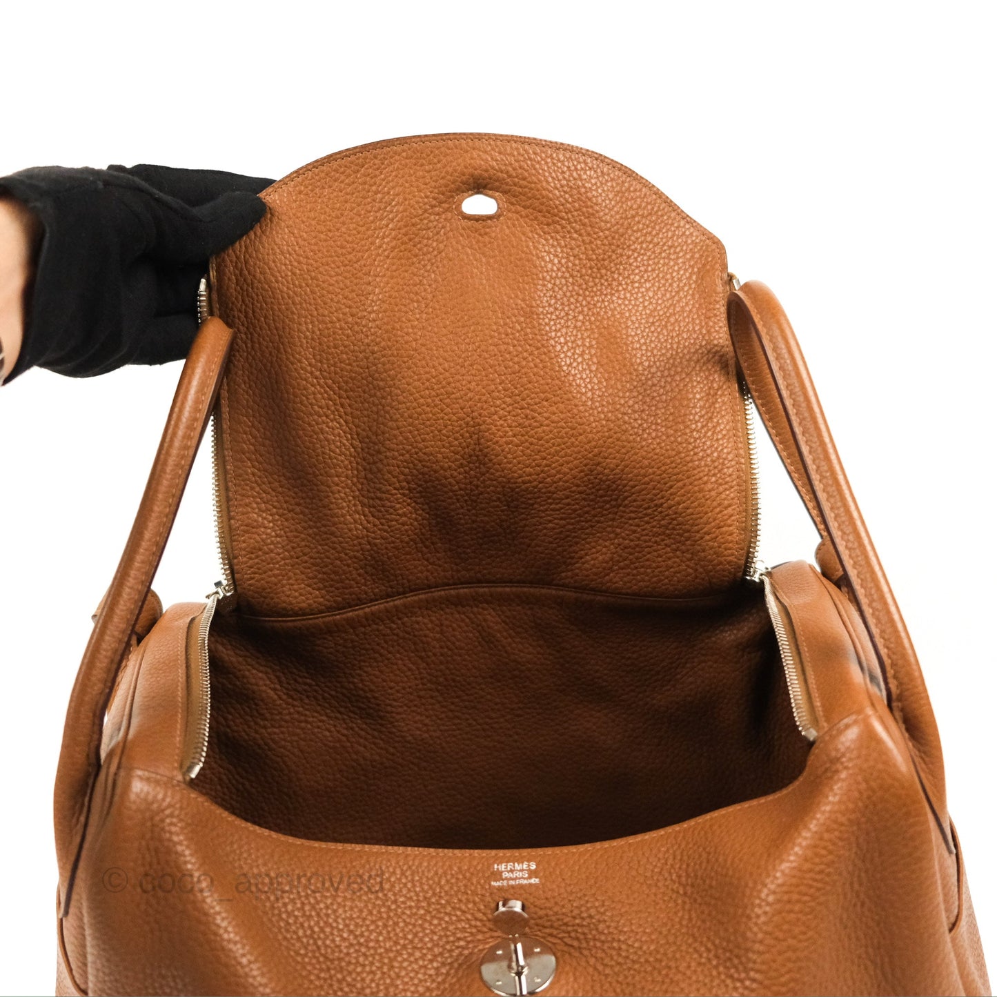 Hermès Lindy 34 Brown Clemence Palladium Hardware