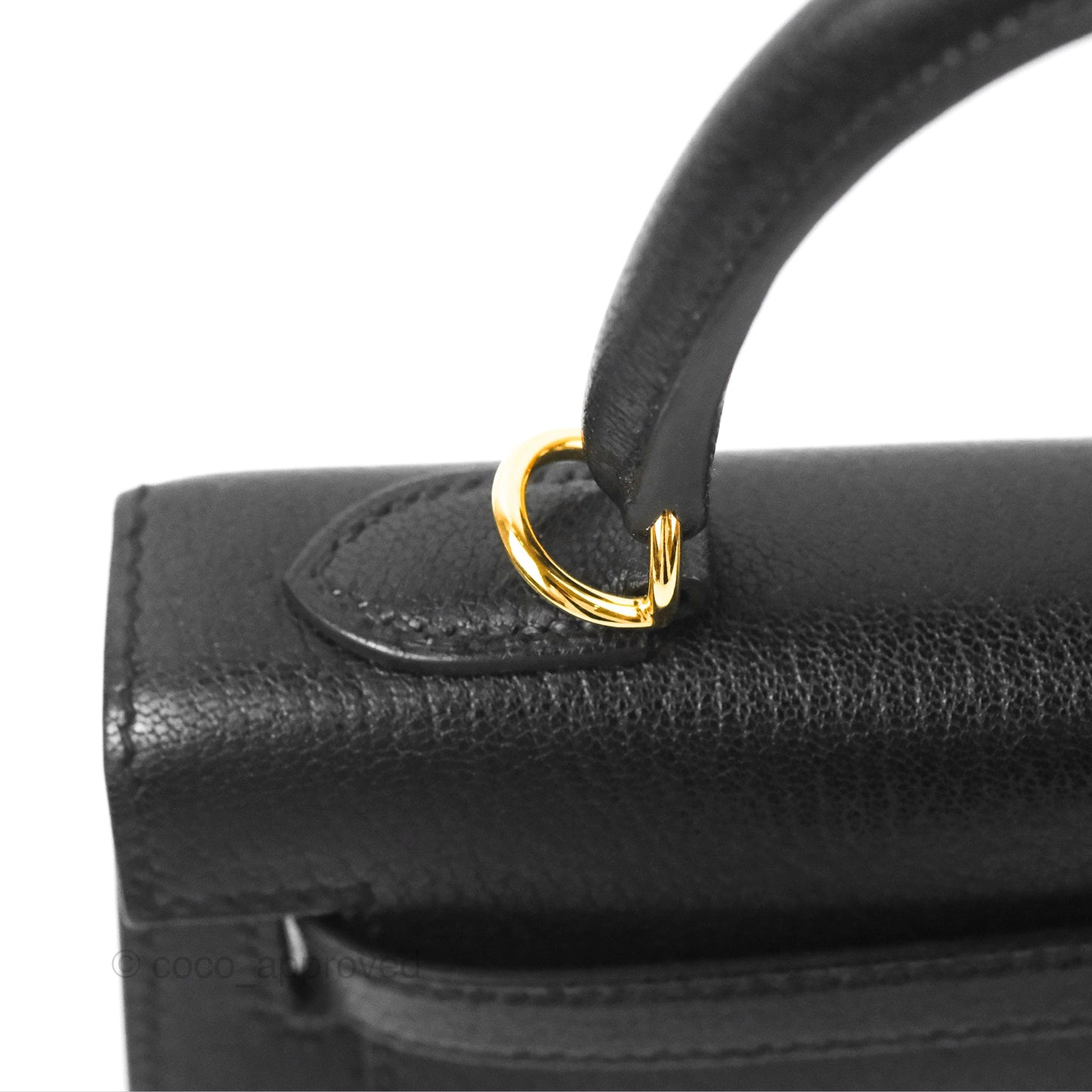 Hermes Kelly Sellier 25 Black Chevre Chamkila Gold Hardware
