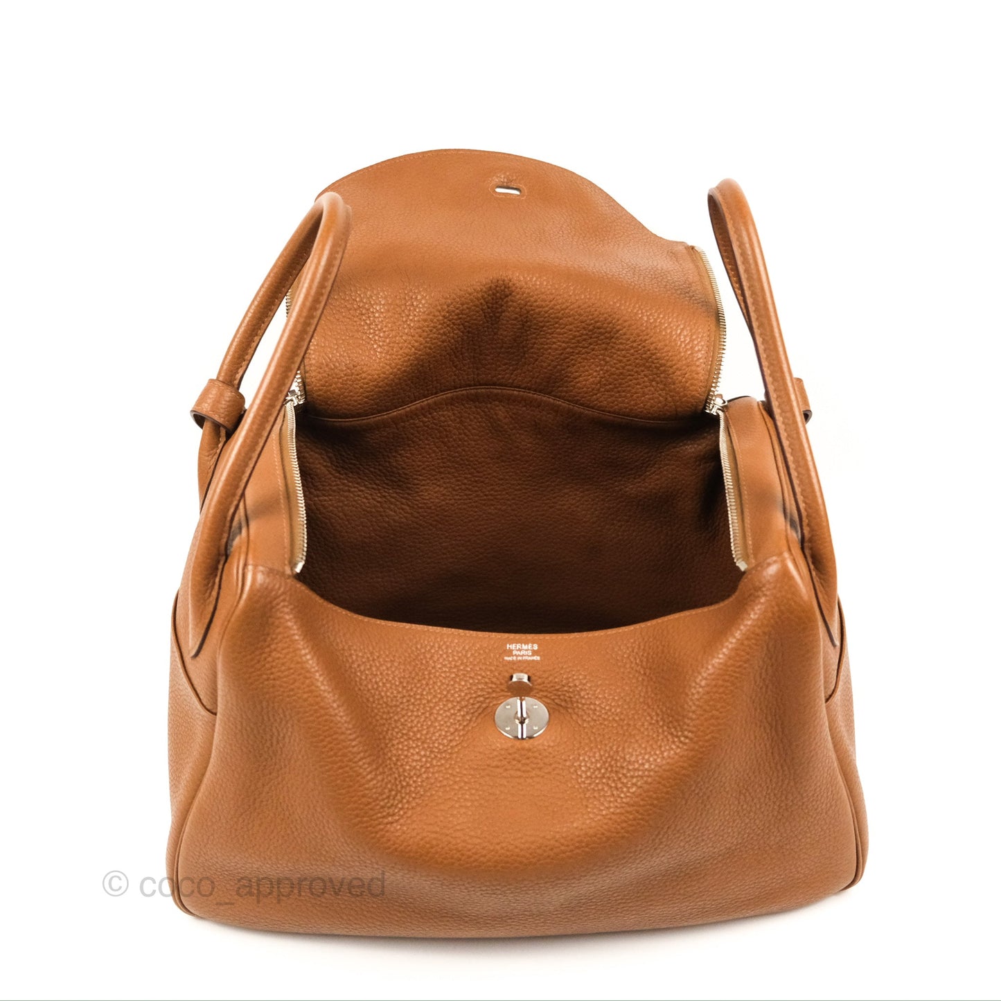 Hermès Lindy 34 Brown Clemence Palladium Hardware