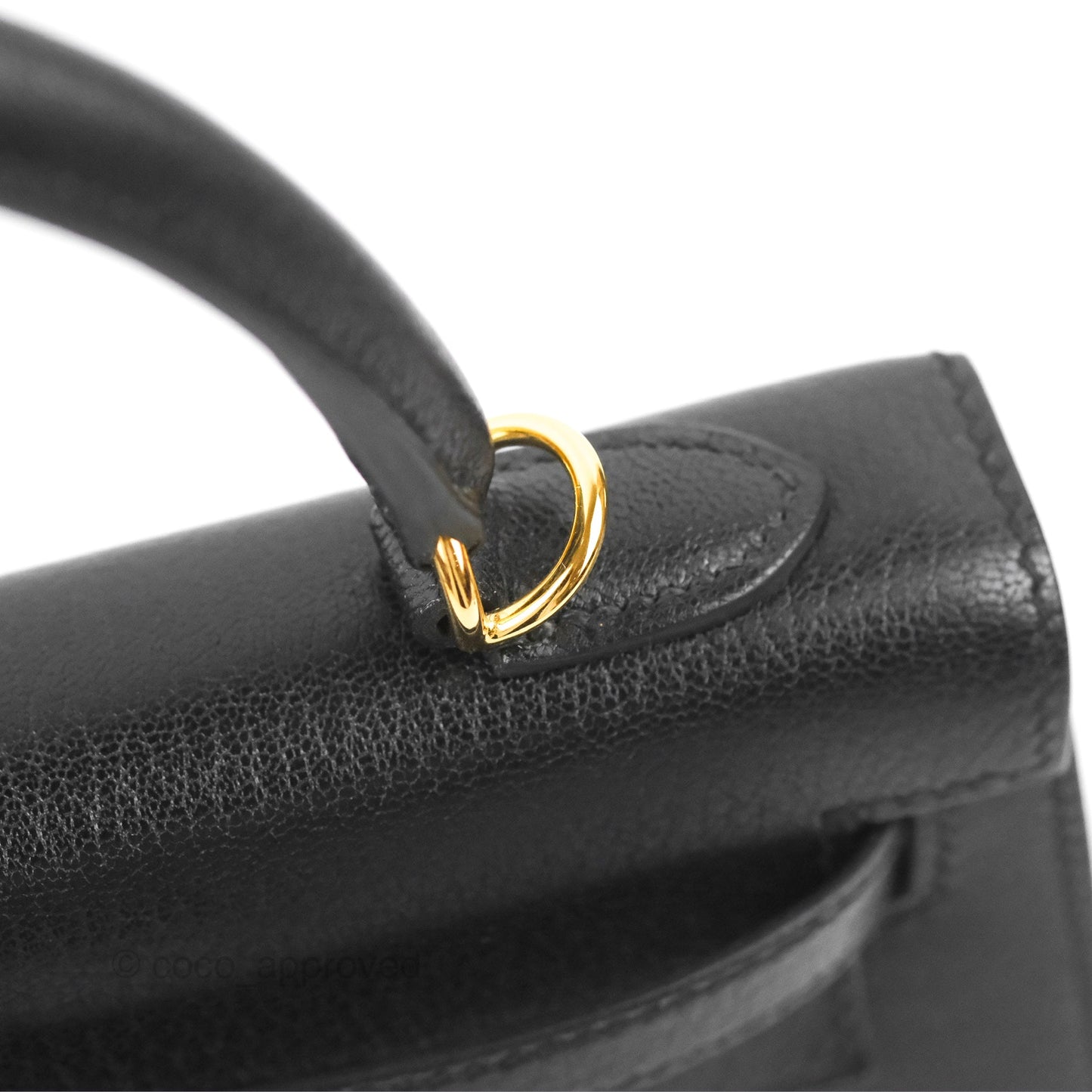 Hermes Kelly Sellier 25 Black Chevre Chamkila Gold Hardware