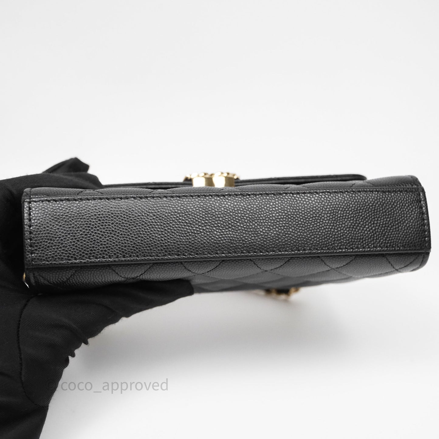 Chanel Clutch With Chain Black Caviar Gold Hardware