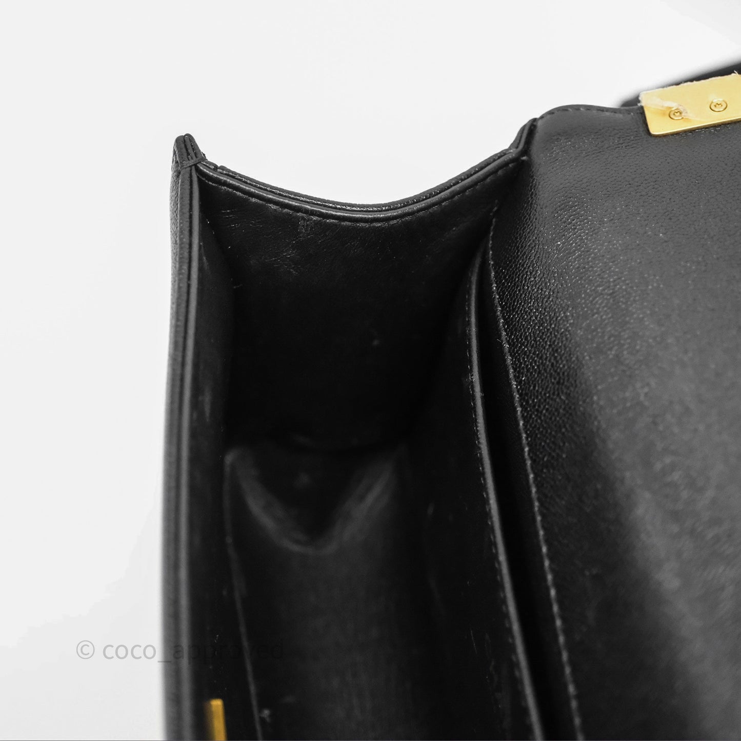 Chanel Medium Boy Chevron Black Caviar Aged Gold Hardware