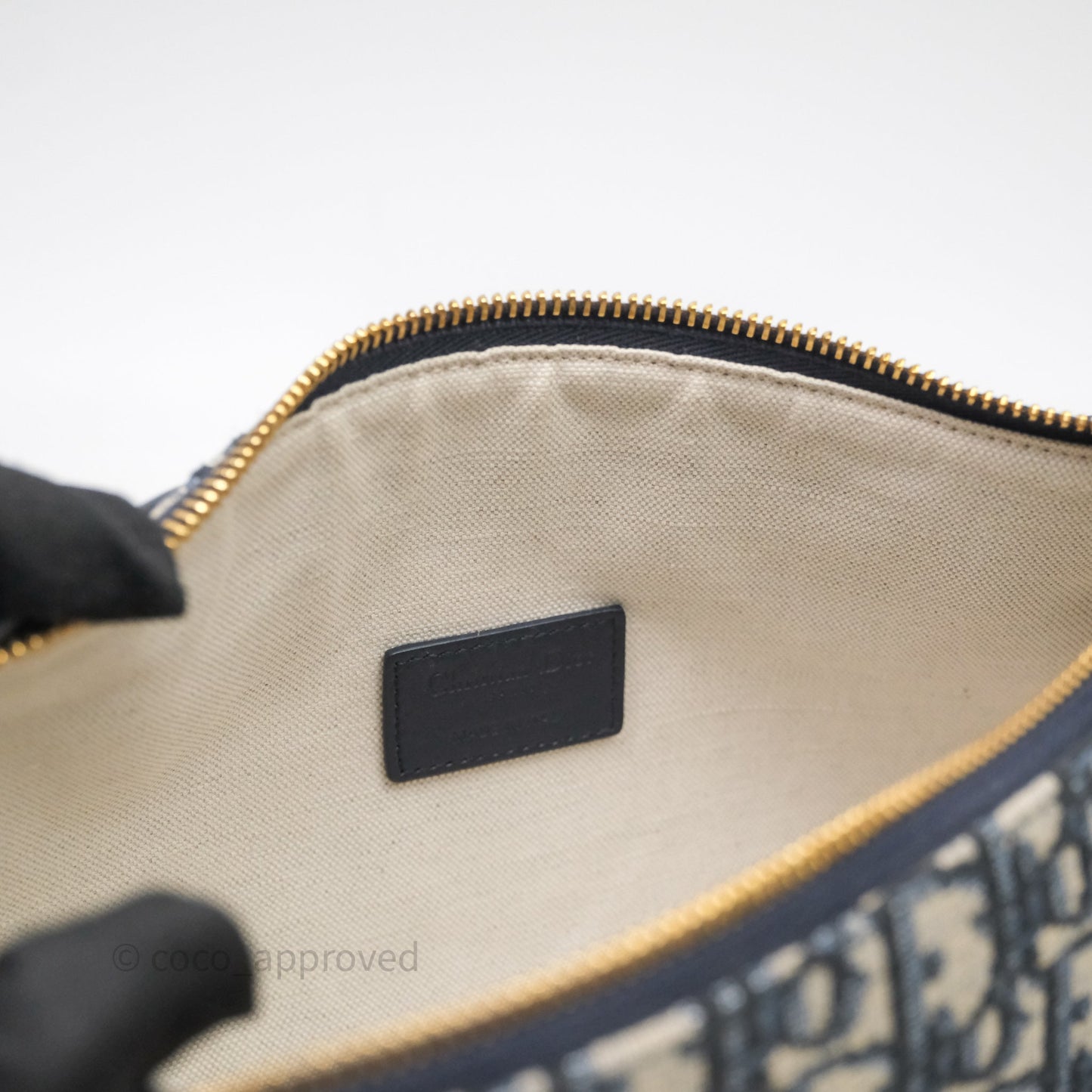 Christian Dior Medium Travel Nomad Pouch Light Gold Hardware