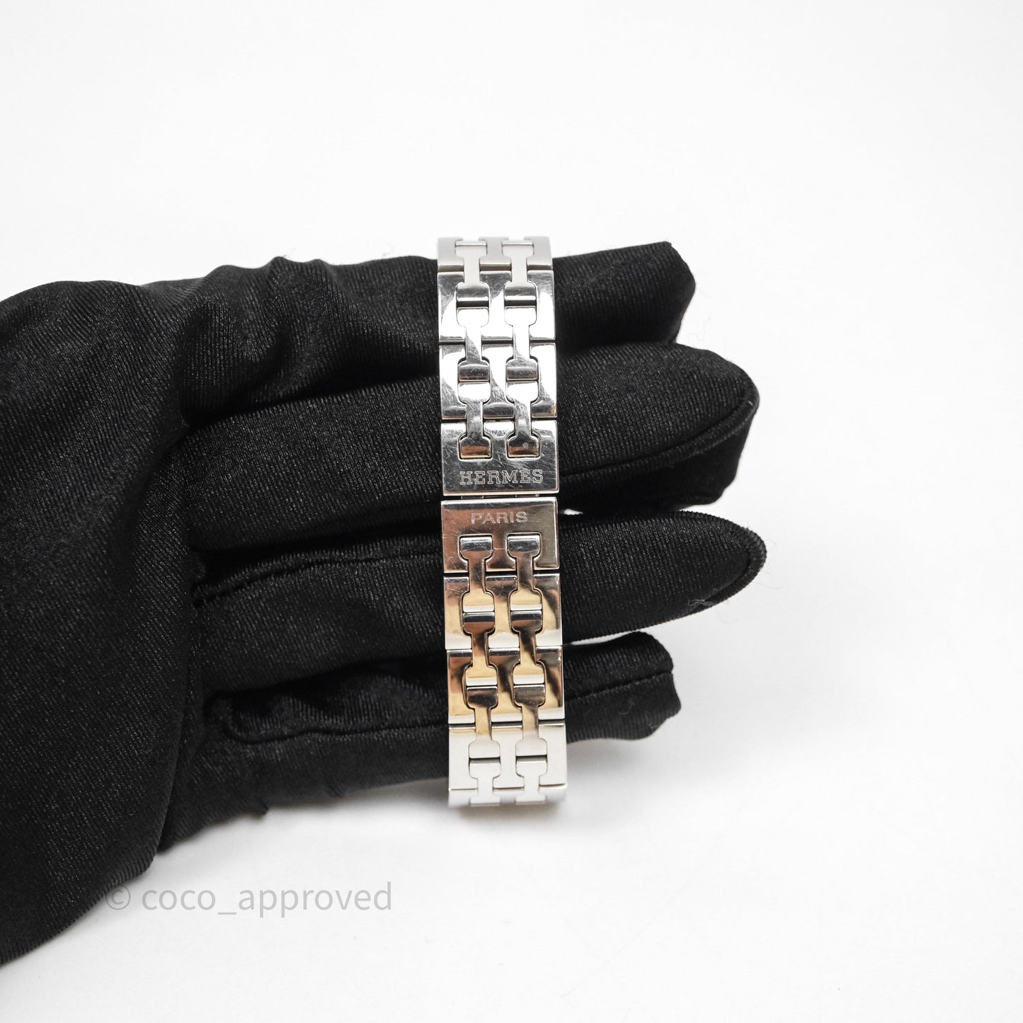 Hermes Heure H Watch Black Silver Hardware