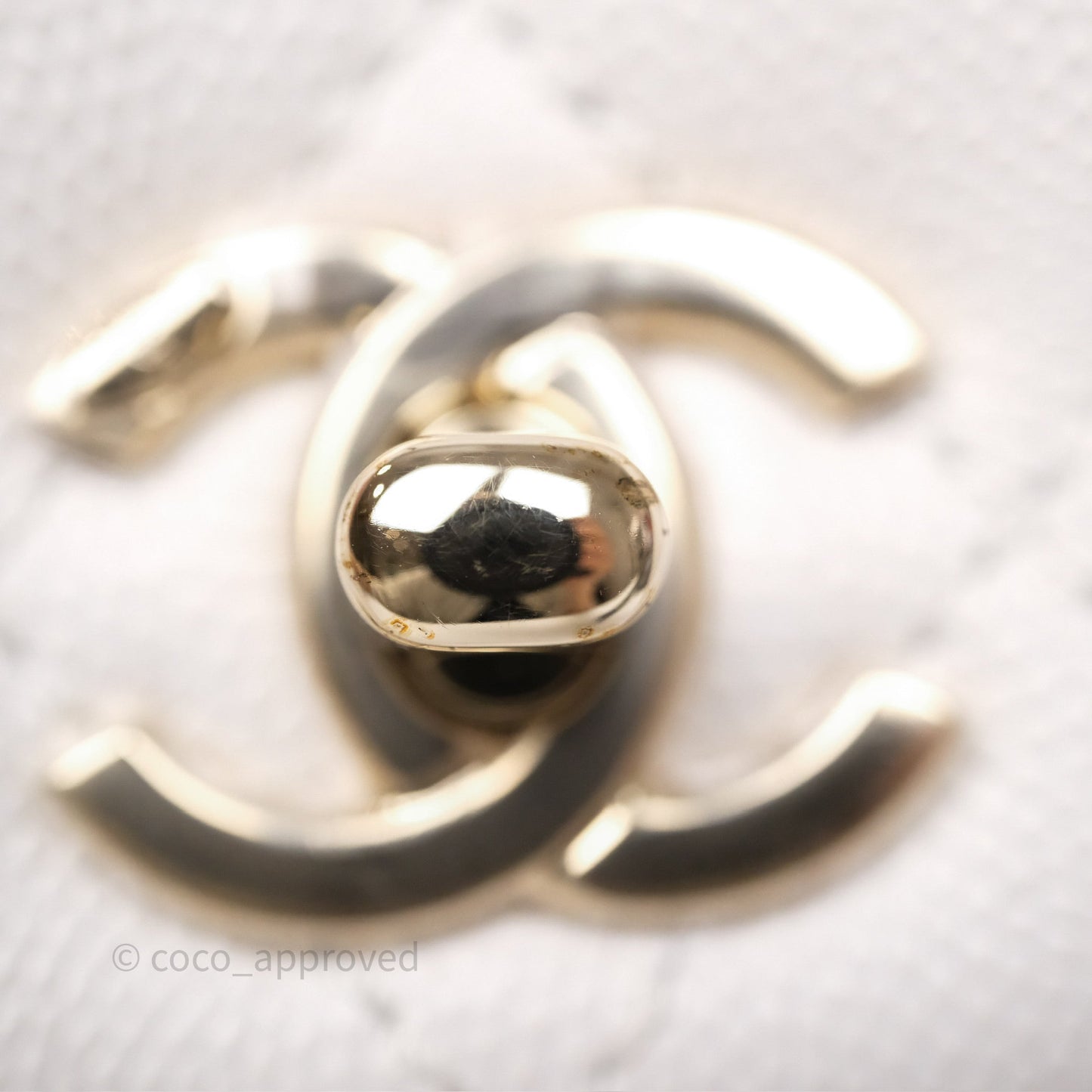 Chanel Mini Coco Handle Quilted Ivory White Caviar Gold Hardware