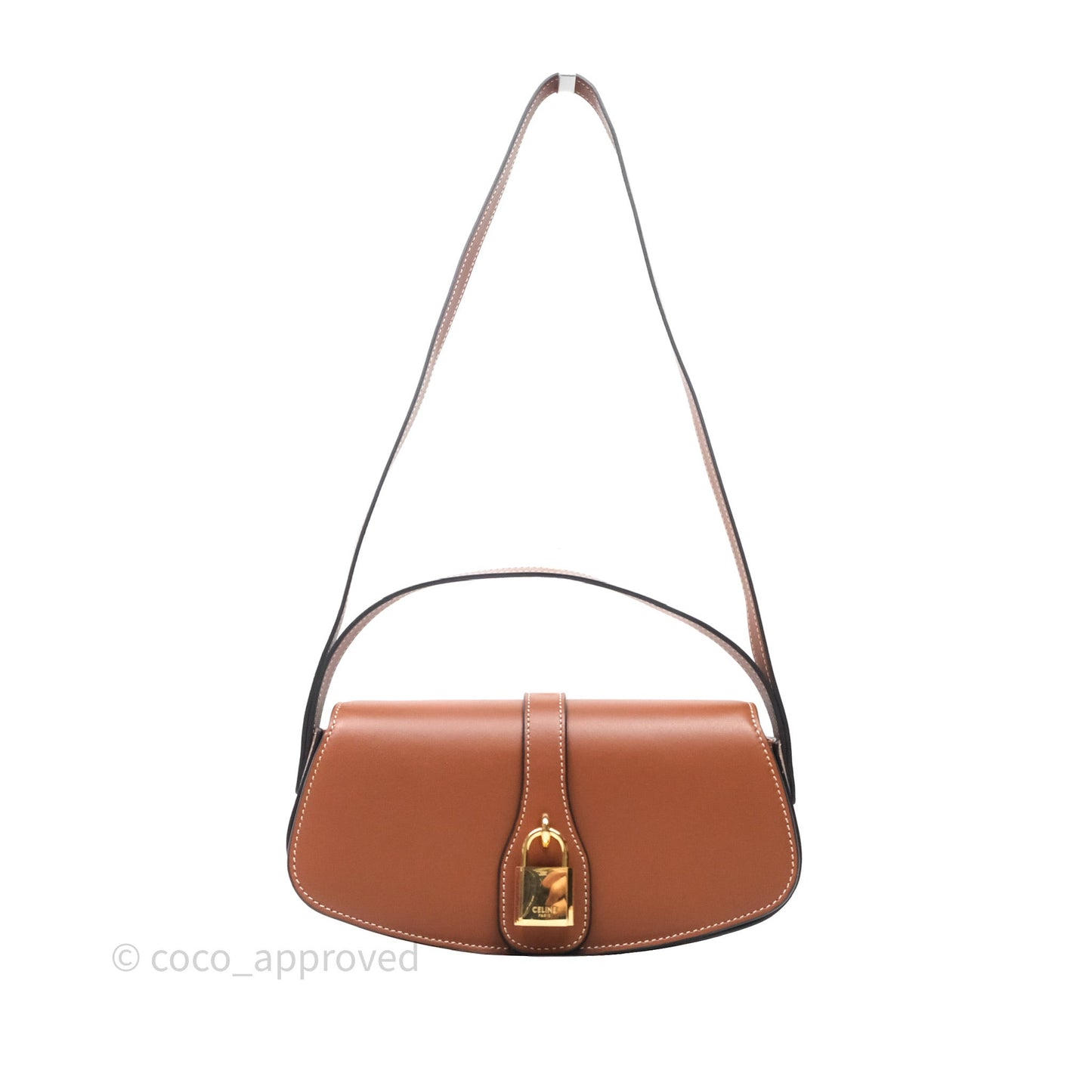 Celine Clutch on Strap Tabou Tan Calfskin