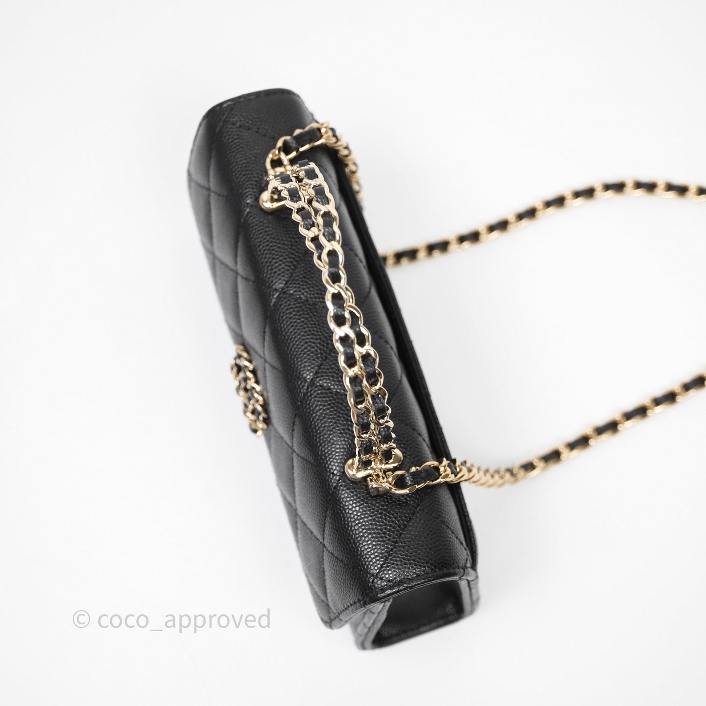 Chanel Clutch With Chain Black Caviar Gold Hardware