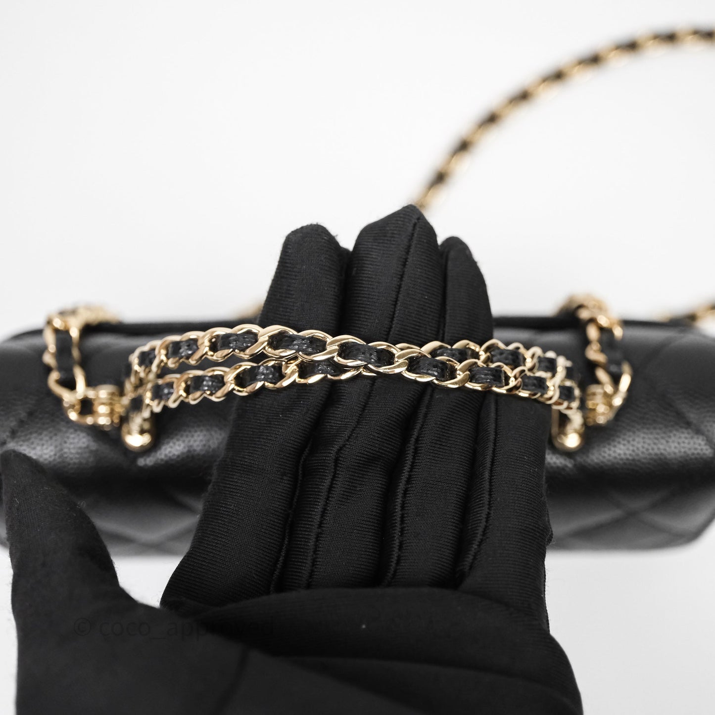 Chanel Clutch With Chain Black Caviar Gold Hardware