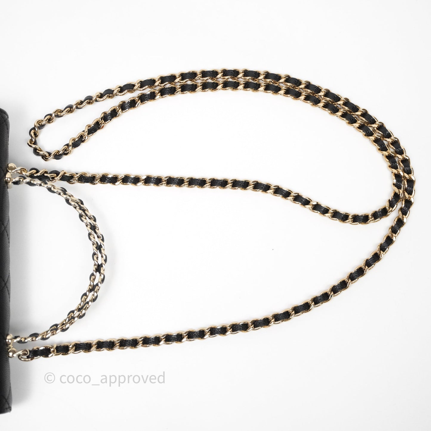 Chanel Clutch With Chain Black Caviar Gold Hardware