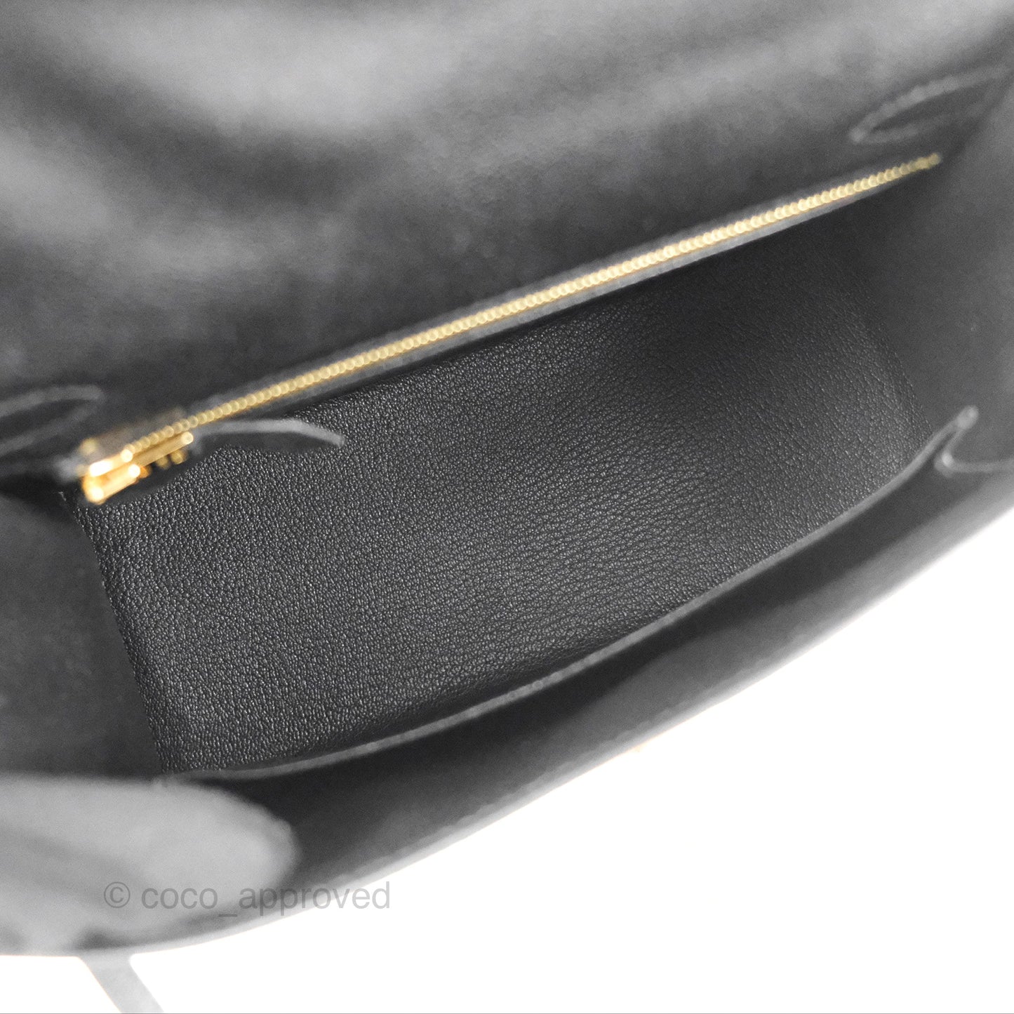Hermes Kelly Sellier 25 Black Chevre Chamkila Gold Hardware