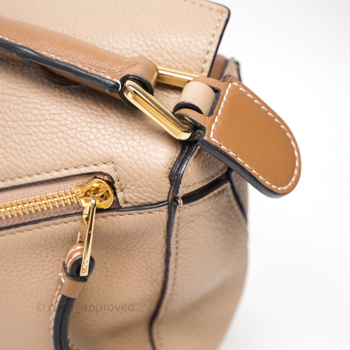 Loewe Small Puzzle Bag Sand Mink Grained Calfskin